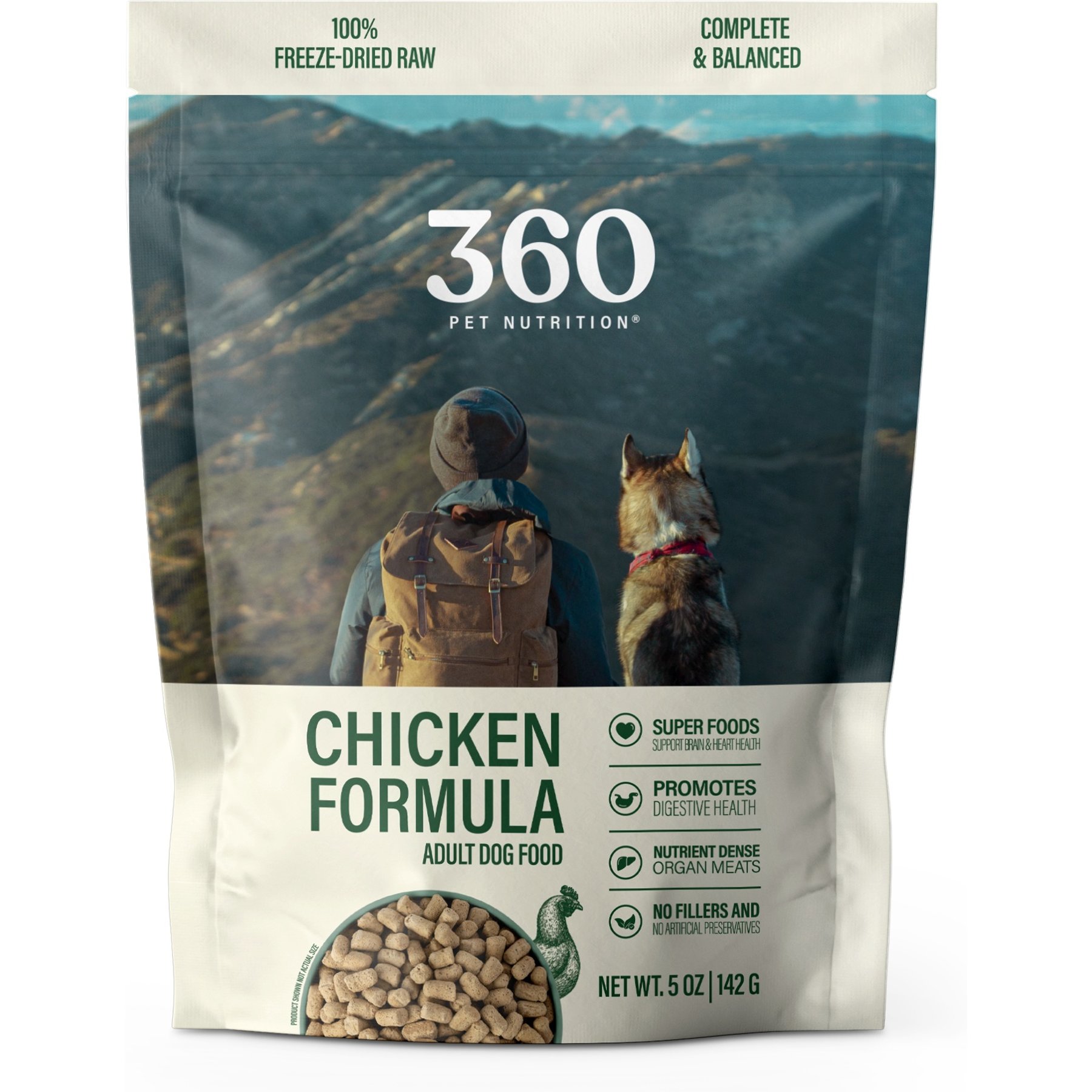 360 Pet Nutrition Chicken Grain-Free Adult Raw Freeze-Dried Dog Food