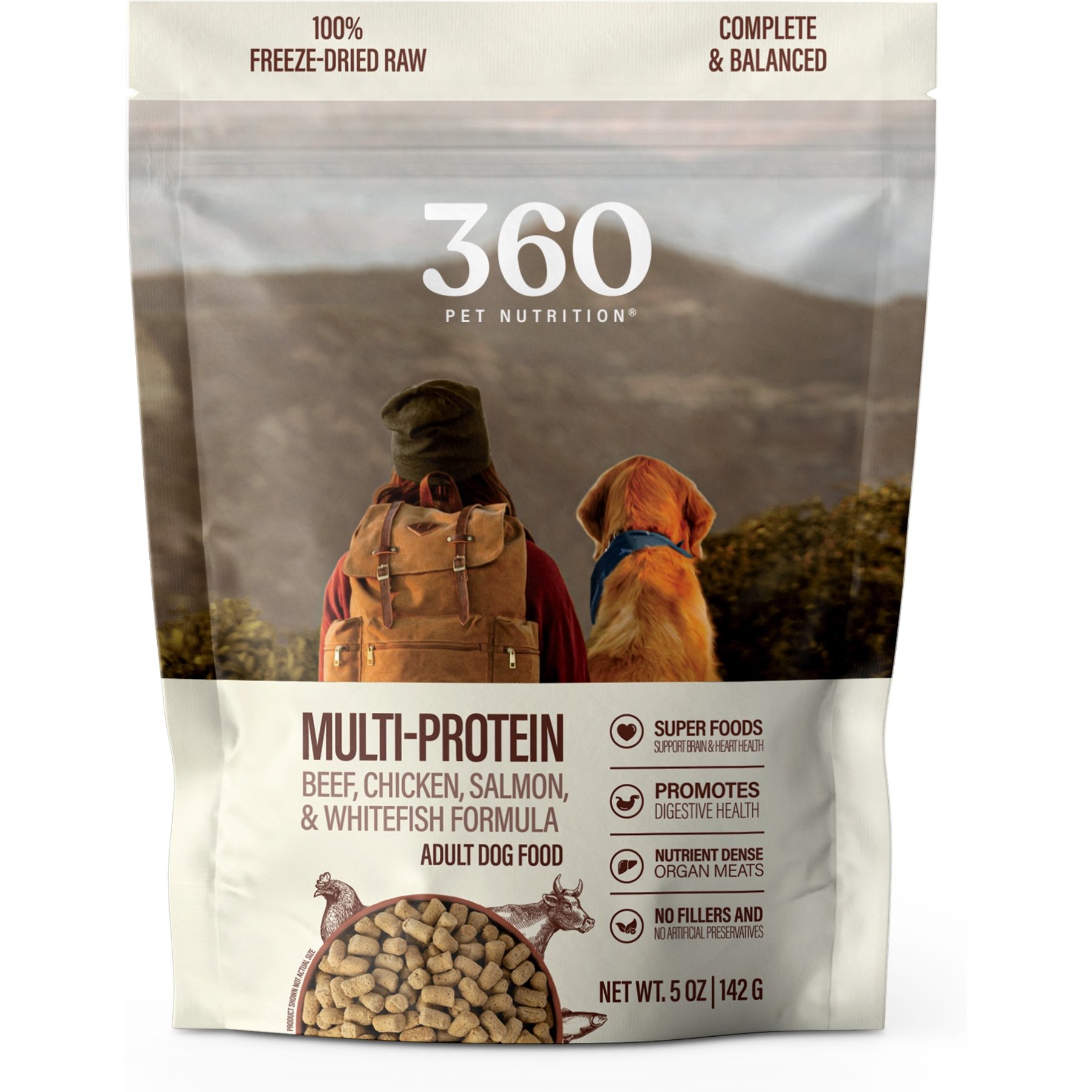 360 Pet Nutrition Multi-Protein Grain-Free Adult Raw Freeze-Dried Dog Food