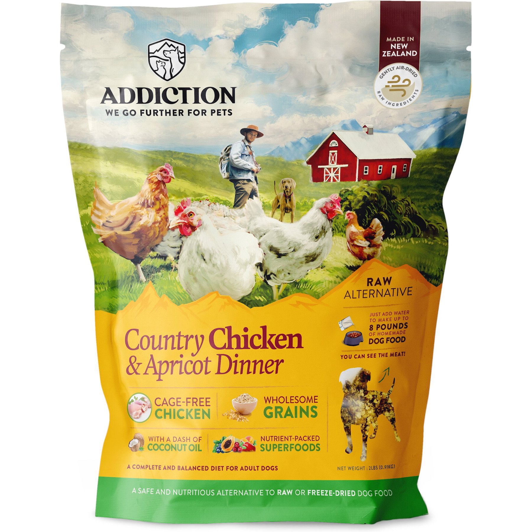 Addiction Country Chicken & Apricot Dinner Raw Dehydrated Dog Food