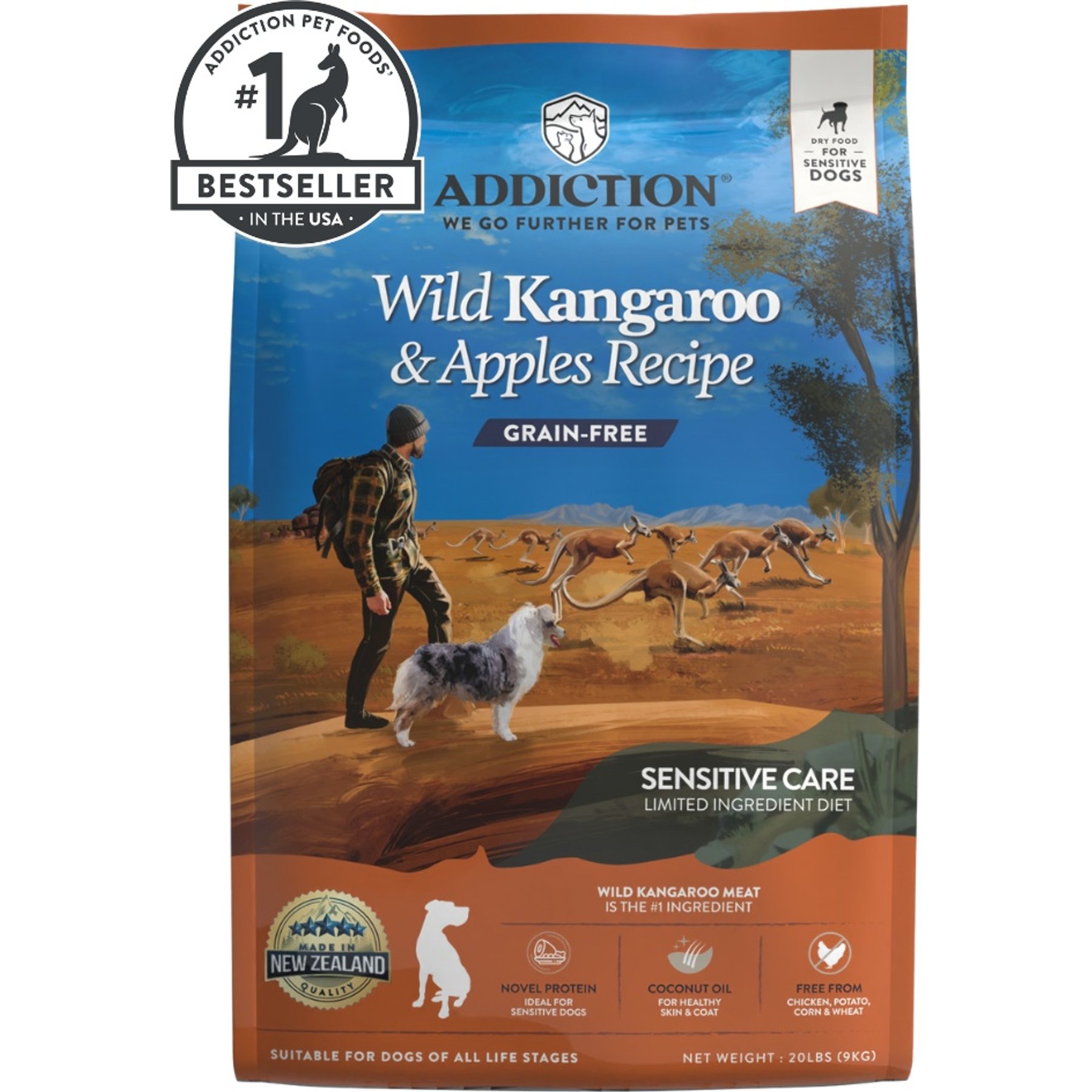 Addiction Grain-Free Wild Kangaroo & Apples Limited Ingredient Allergy-Friendly Dry Dog Food