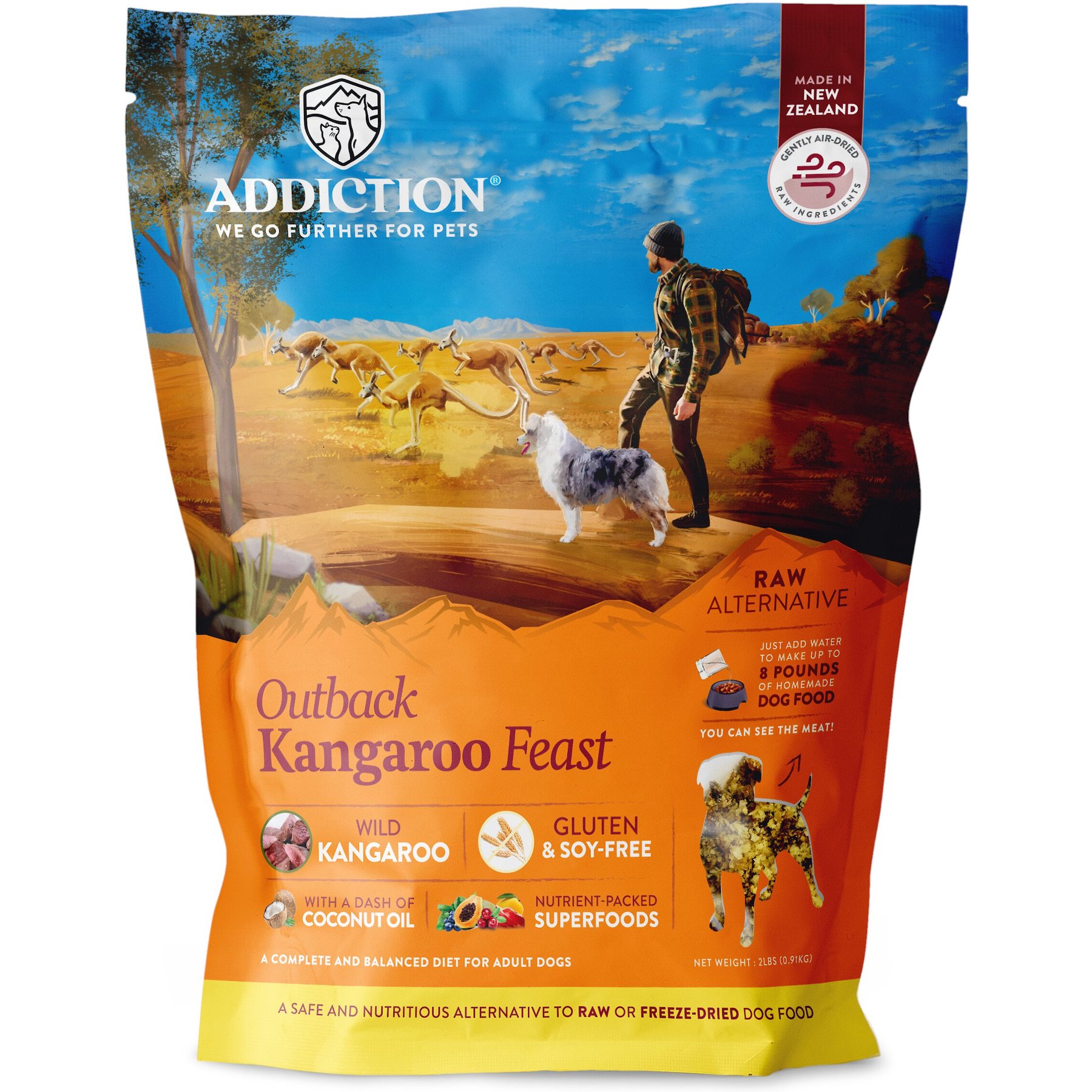 Addiction Grain-Free Outback Kangaroo Feast Limited Ingredient Allergy-Friendly Air-dried Dog Food