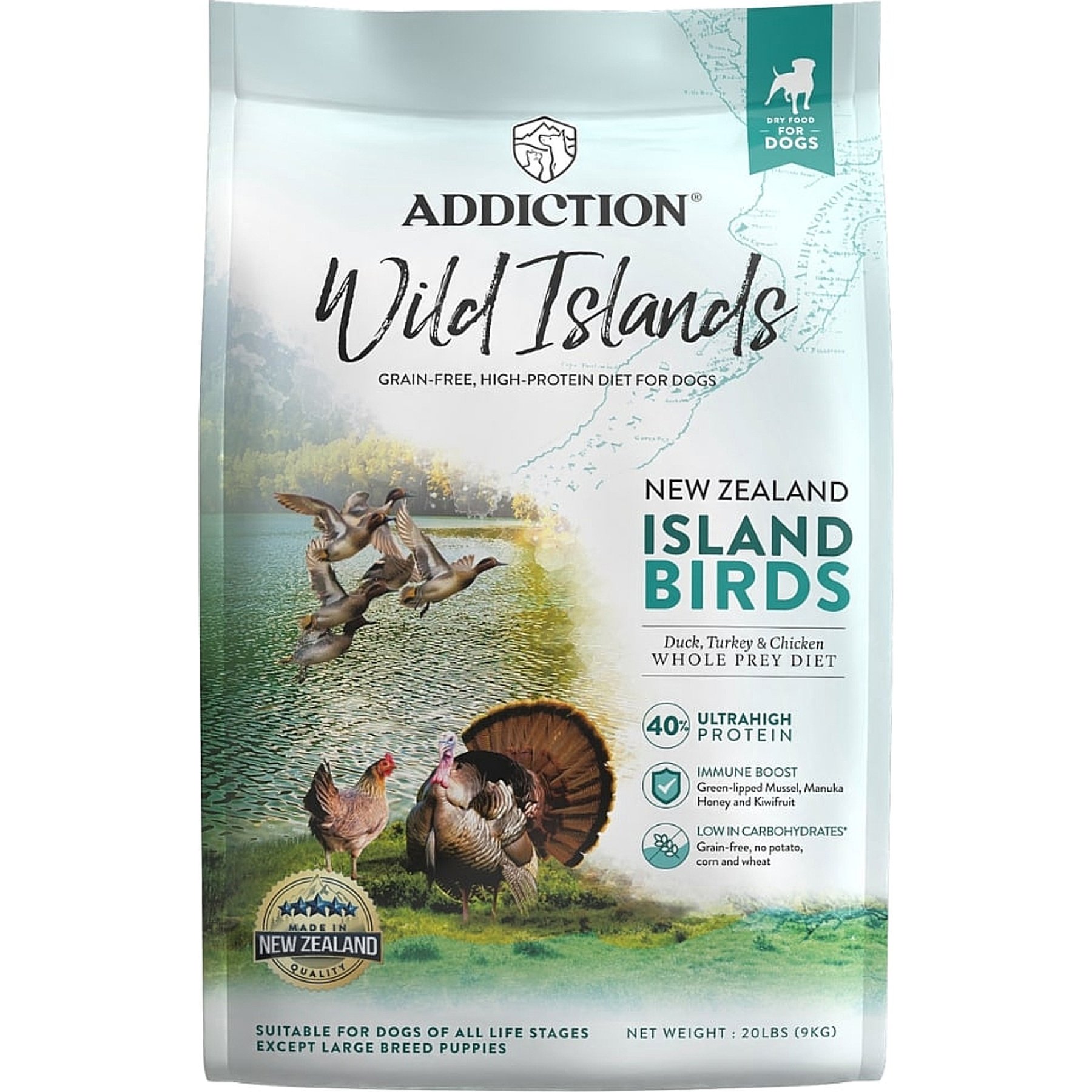 Addiction Premium Wild Islands Island Birds Adult Grain-Free & High-Protein Poultry Dry Dog Food