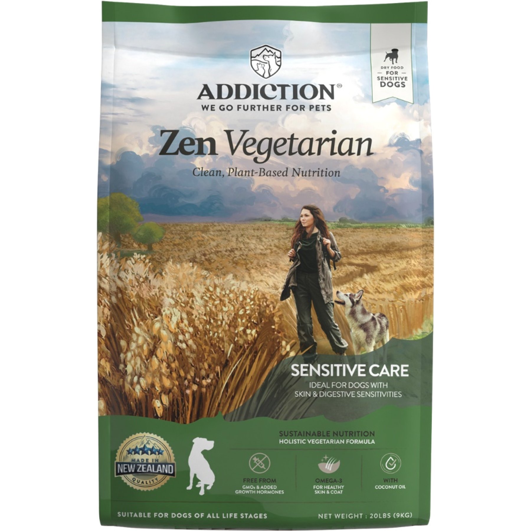Addiction Zen Vegetarian Plant Based Skin & Coat Health Dry Dog Food