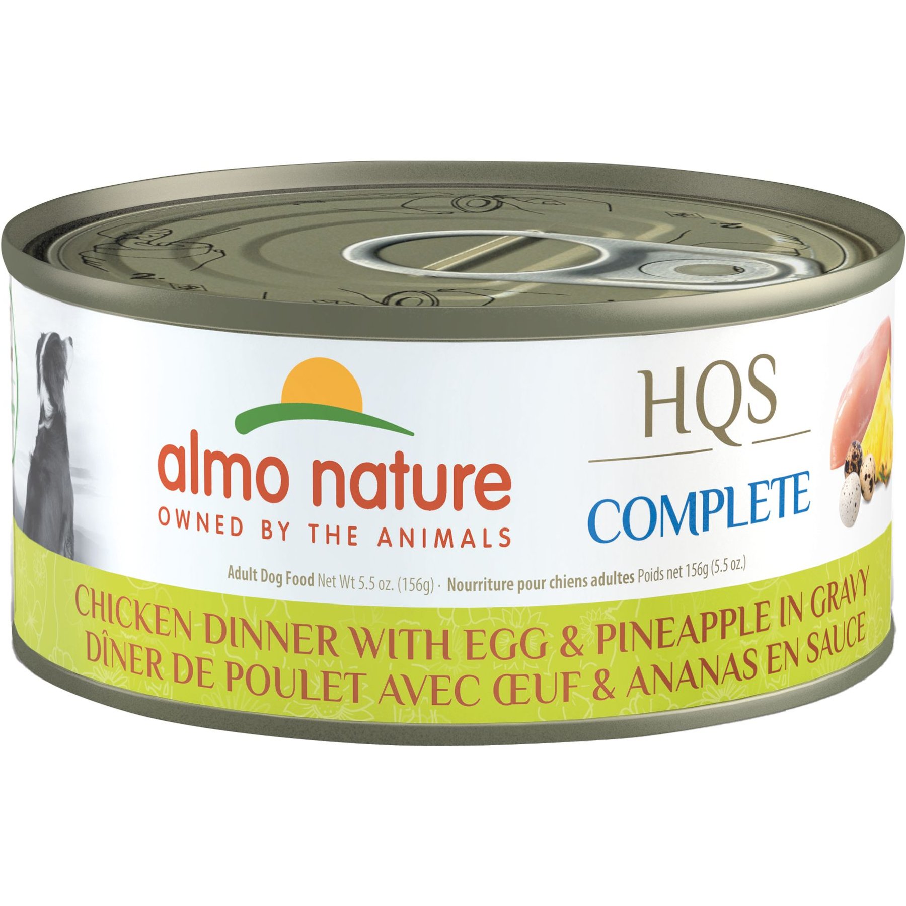 Almo Nature HQS Complete Chicken Dinner with Egg & Pineapple Dog Food, 5.5-oz, case of 12