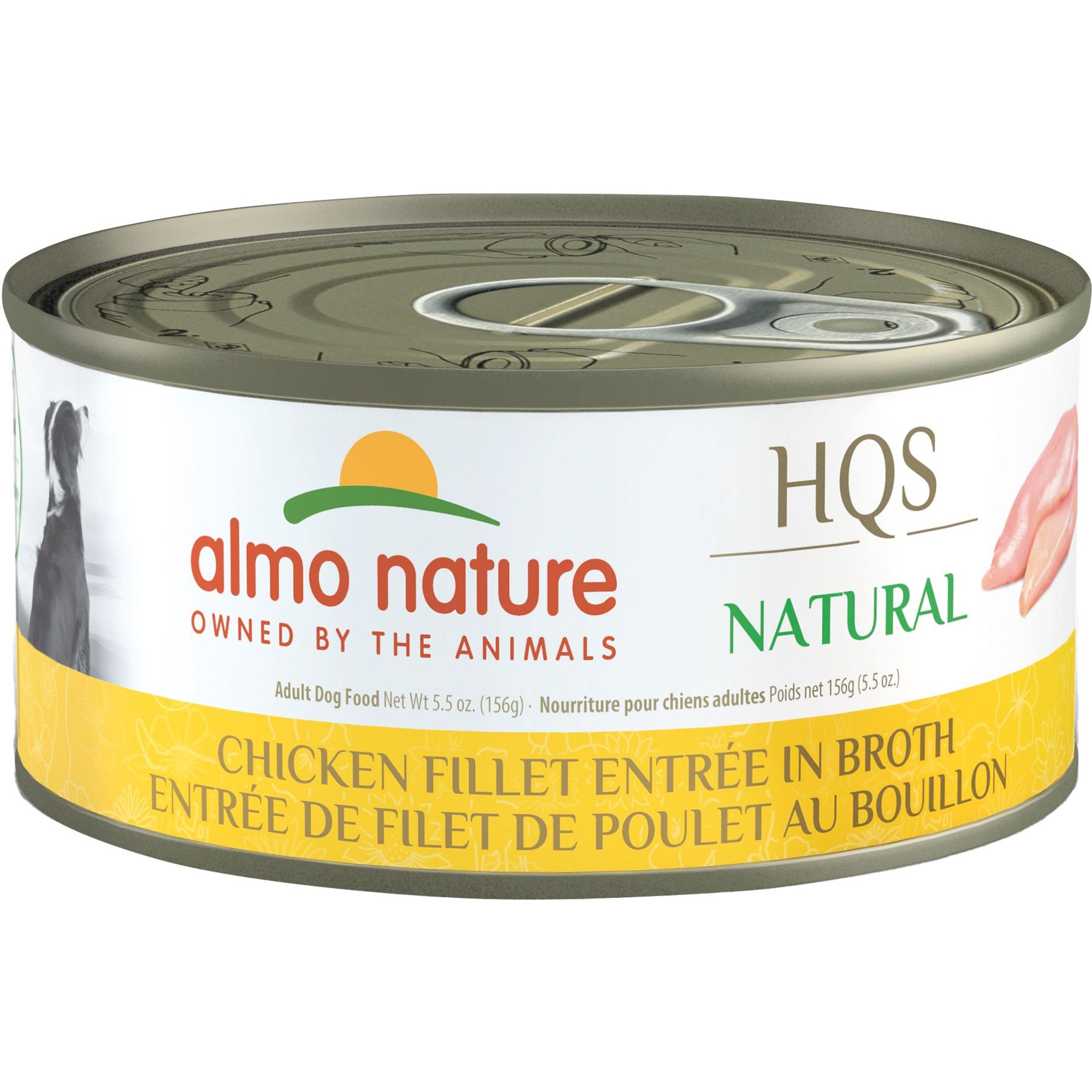 Almo Nature HQS Natural Chicken Fillet Entree in Broth Wet Dog Food, 5.5-oz can, case of 12