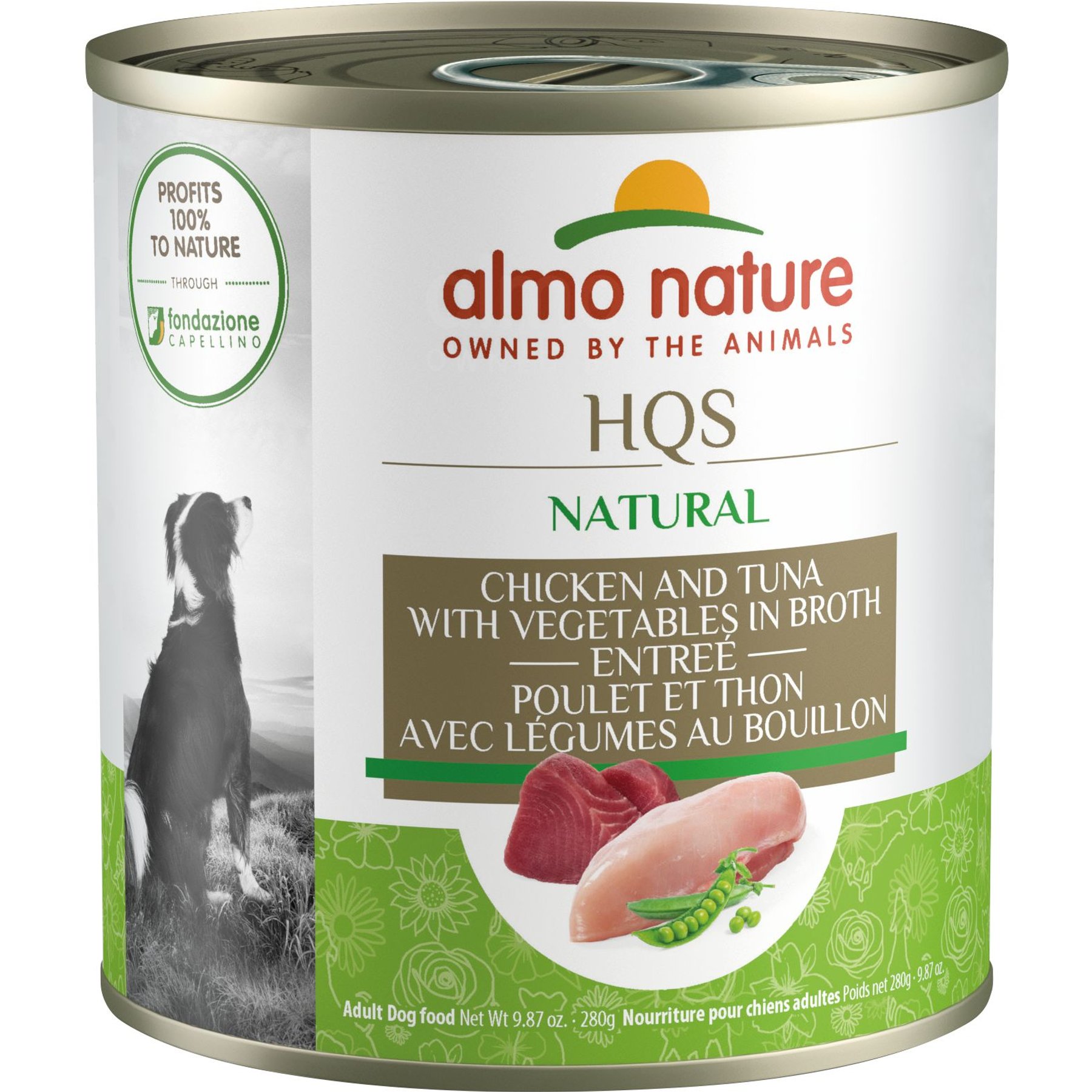 Almo Nature HQS Natural Chicken & Tuna with Vegetables Canned Dog Food