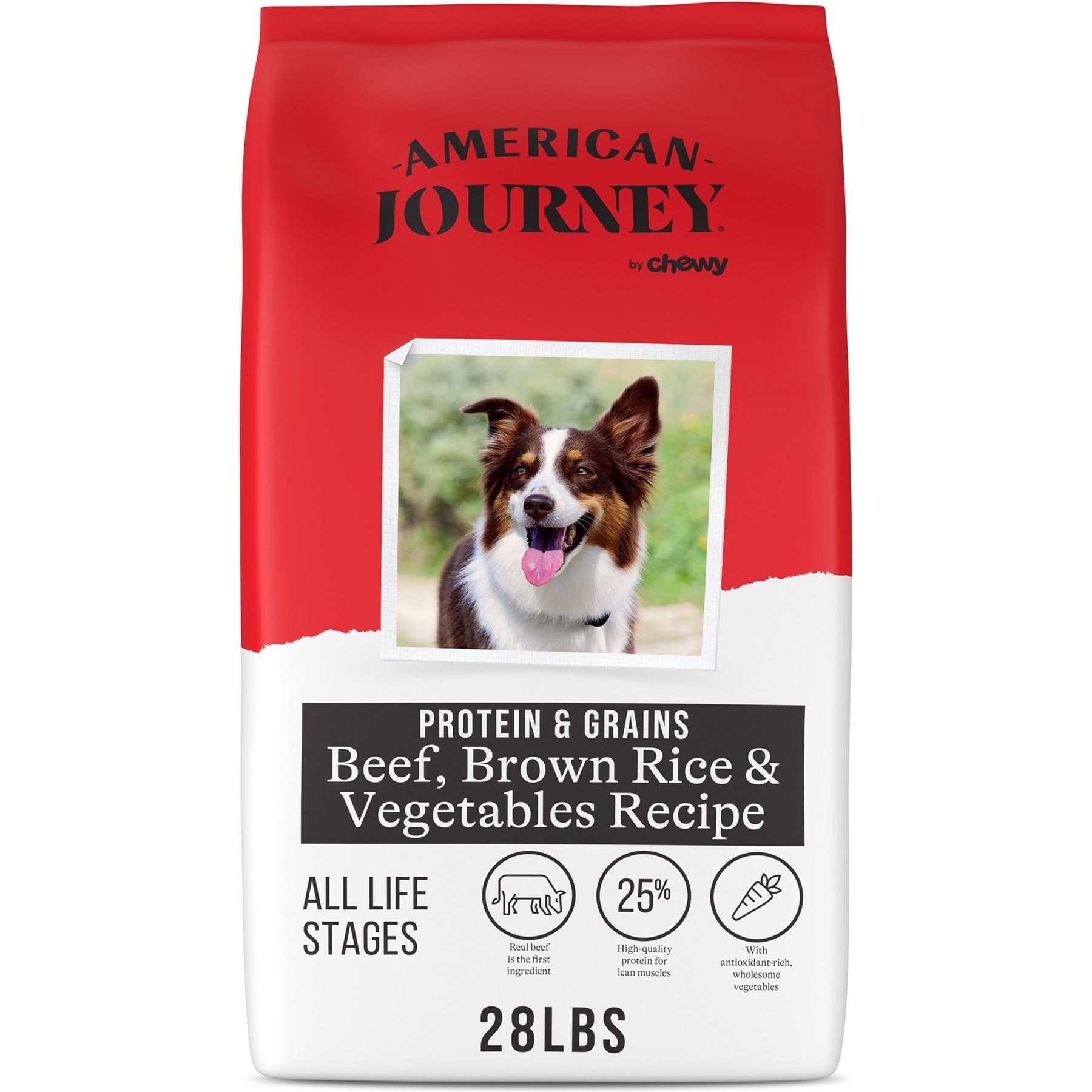 American Journey Protein & Grains Beef, Brown Rice & Vegetables Recipe Dry Dog Food