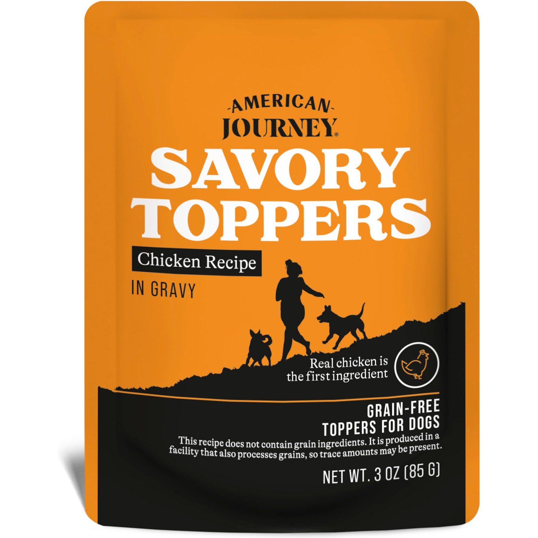 American Journey Savory Toppers Chicken Recipe in Gravy Grain-Free Dog Food Topper, 3-oz pouches, case of 24