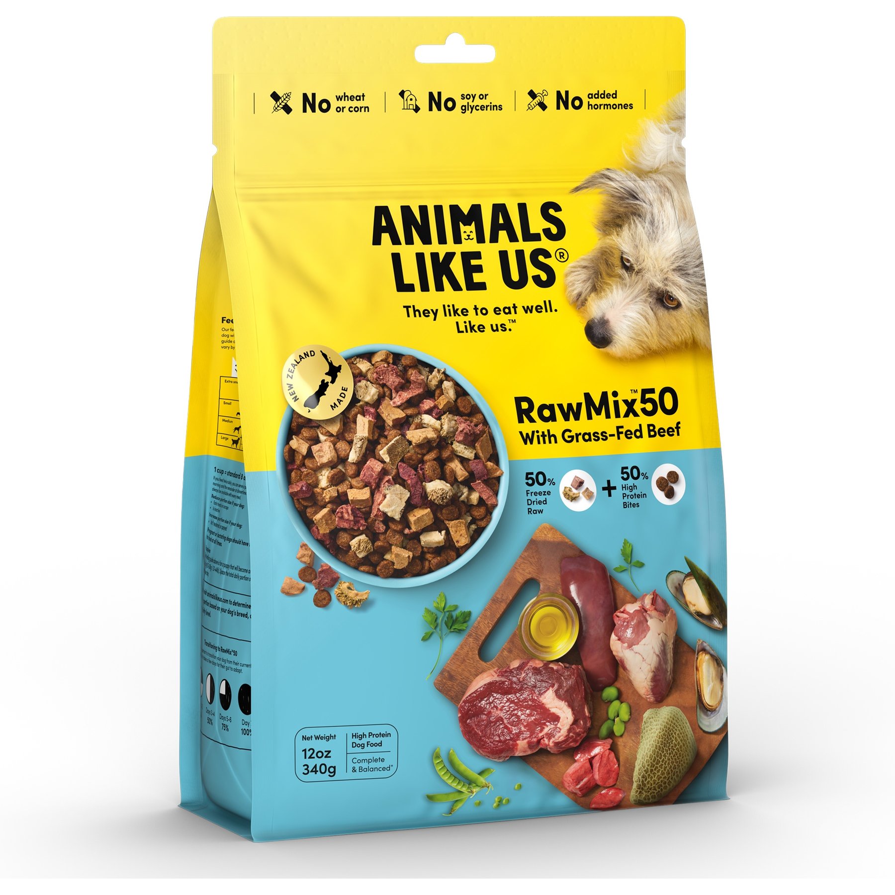 Animals Like Us RawMix50 with Grass-Fed Beef Grain-Free Freeze-Dried Dog Food
