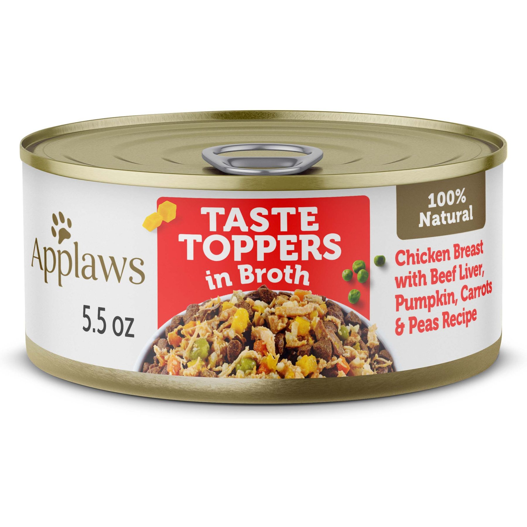 Applaws Taste Toppers Chicken Breast with Beef Liver, Pumpkin, Peas & Carrots in Broth Natural Wet Dog Food, 5.5-oz pouch, case of 12