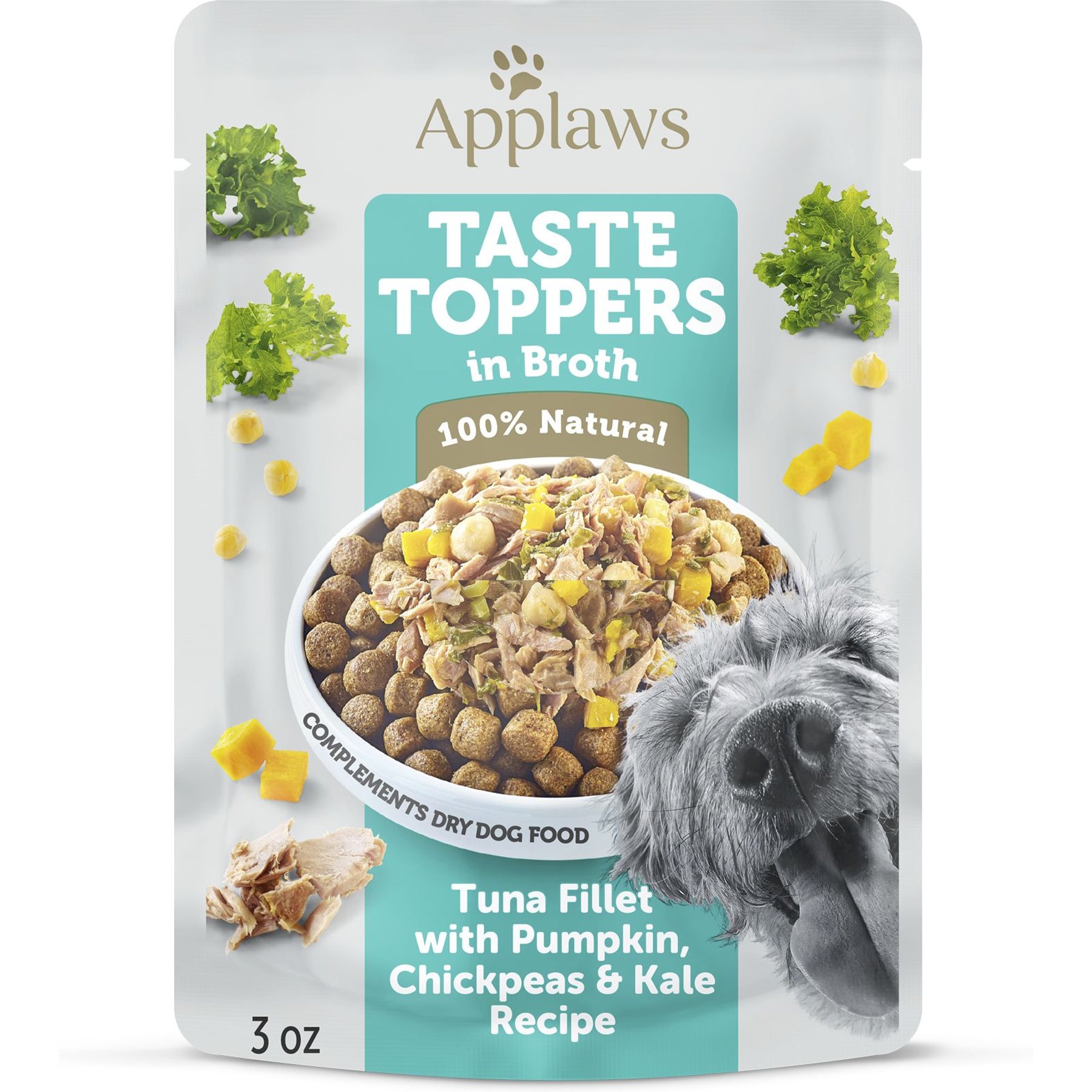 Applaws Taste Toppers Tuna Fillet with Pumpkin, Chickpeas & Kale Recipe in Broth Natural Wet Dog Food