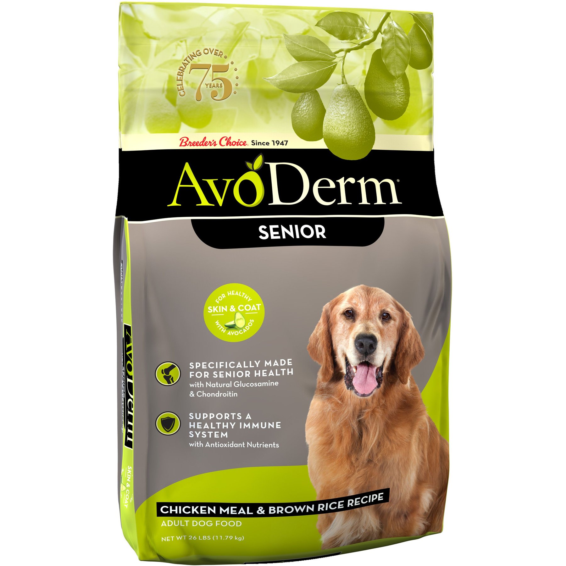 AvoDerm Senior Chicken Meal & Brown Rice Recipe Dry Dog Food