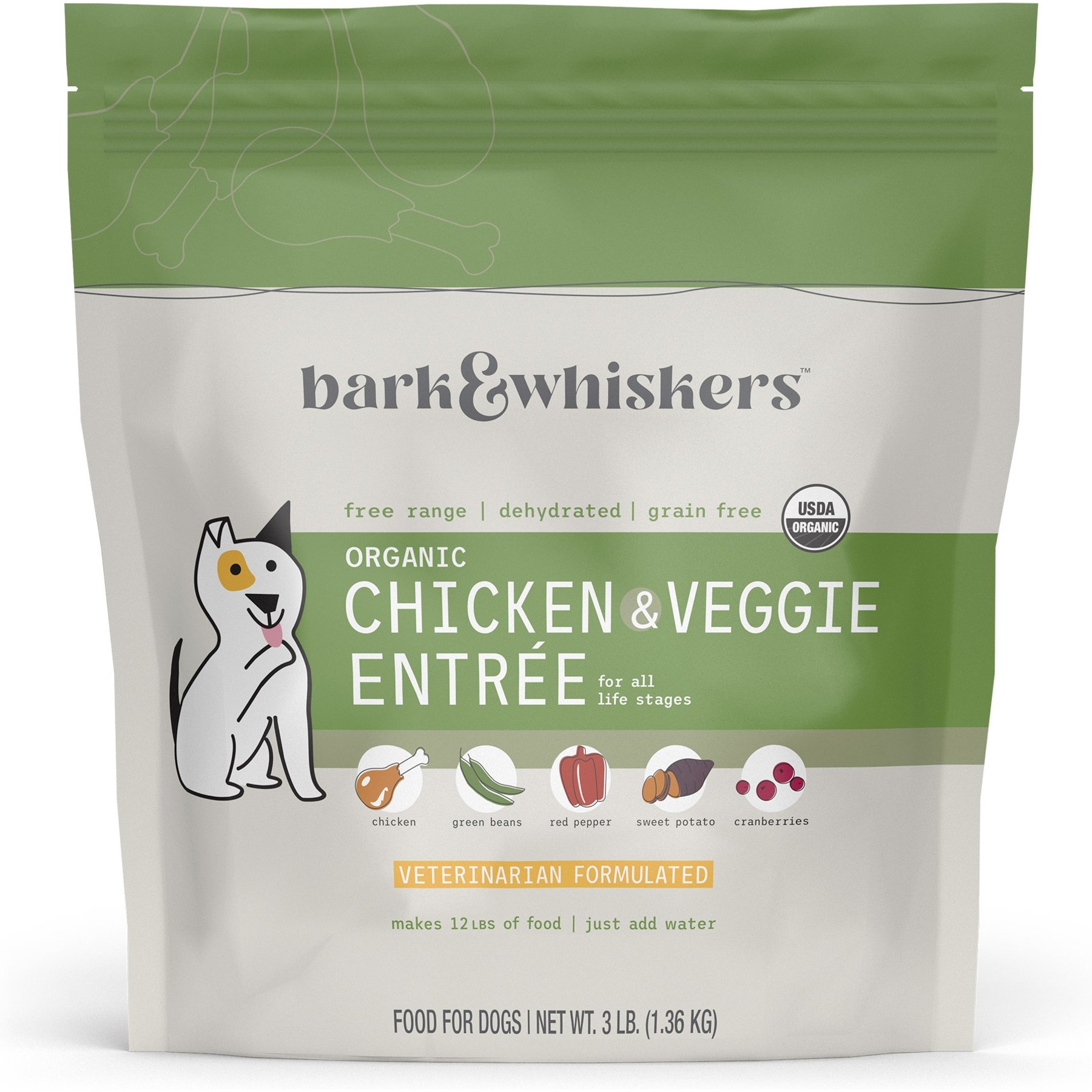 Bark and Whiskers Adult Free-Range Chicken Entrée Dehydrated Raw Dog Food