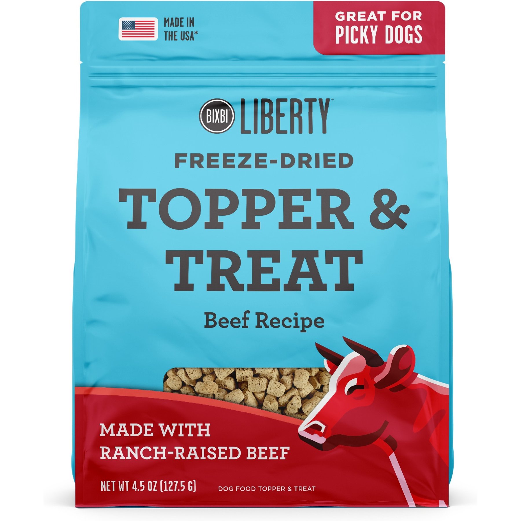 BIXBI Liberty Beef Recipe Freeze-Dried Dog Topper & Treat