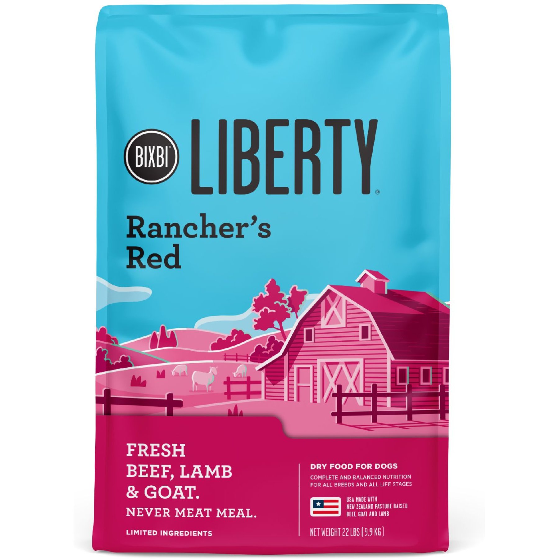 BIXBI Liberty Rancher's Red Fresh Beef, Lamb & Goat Dry Dog Food