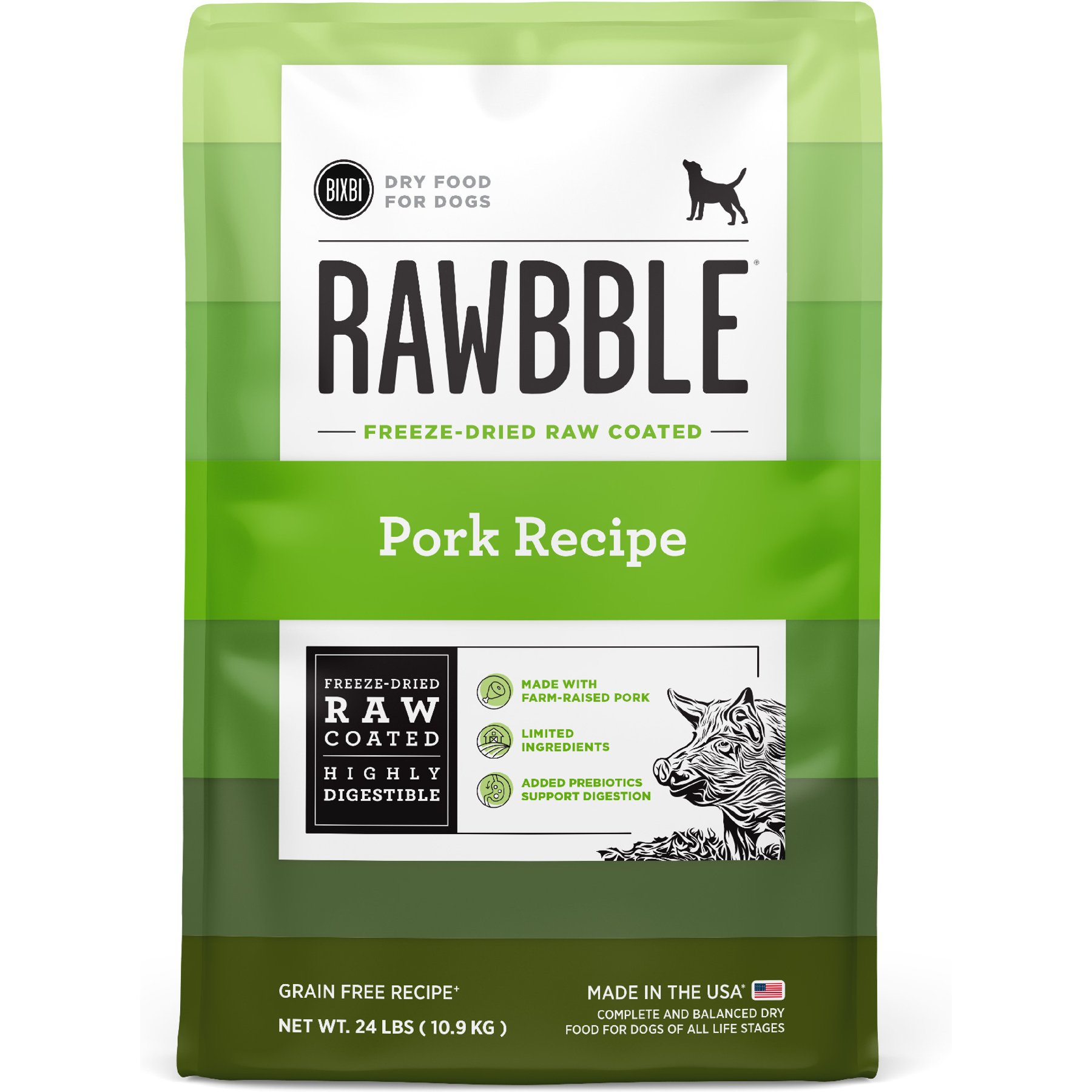BIXBI RAWBBLE Fresh Pork Recipe Limited Ingredient Grain-Free Dry Dog Food