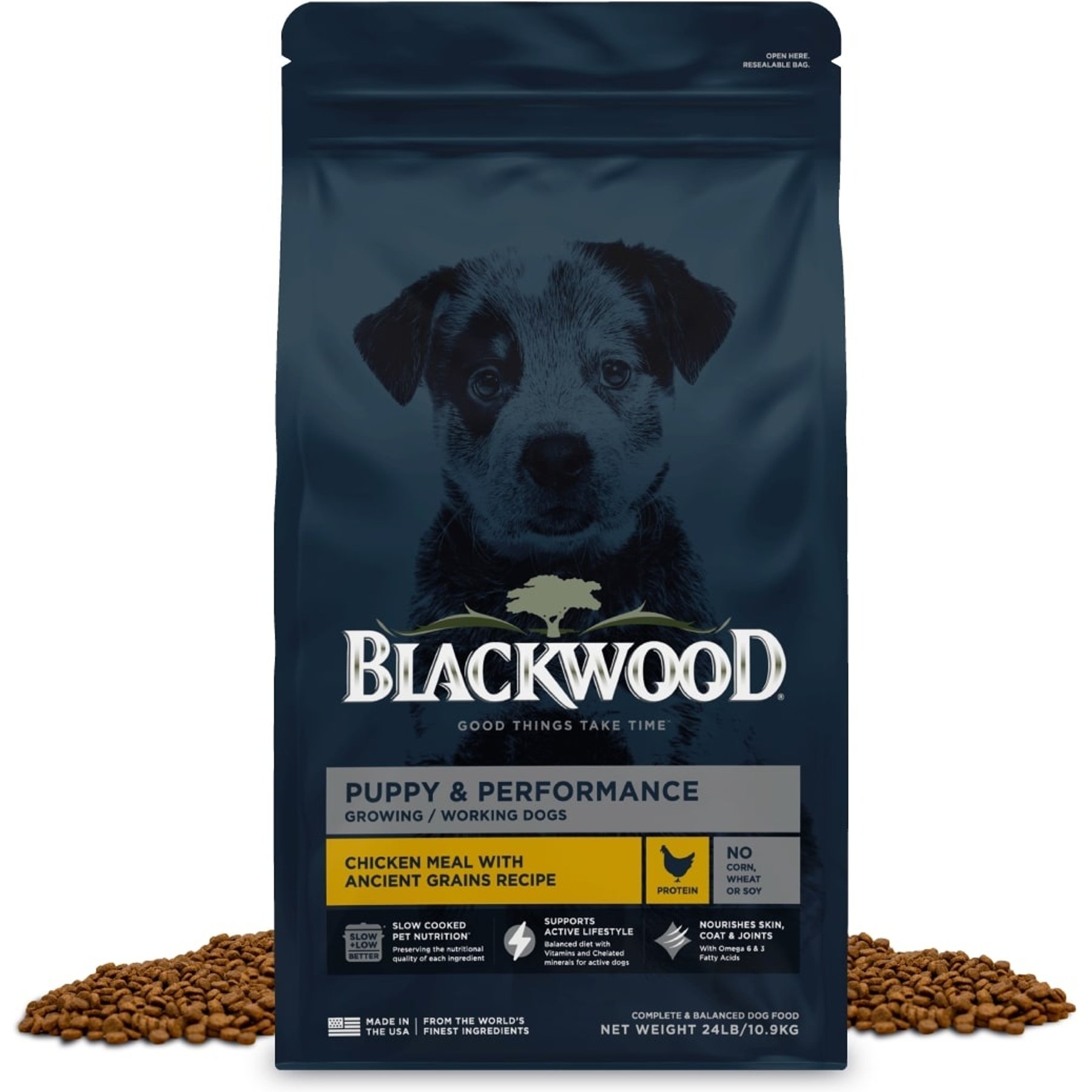 Blackwood Puppy Performance, Growing & Working Chicken Meal with Ancient Grain Recipe Dry Dog Food