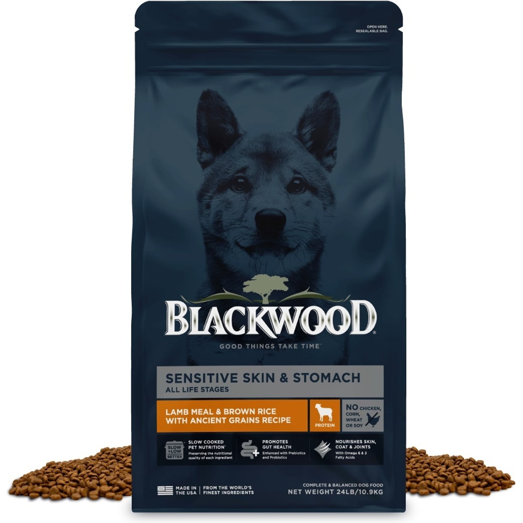 Blackwood Sensitive Skin & Stomach Adult Lamb Meal & Brown Rice with Ancient Grains Dry Dog Food
