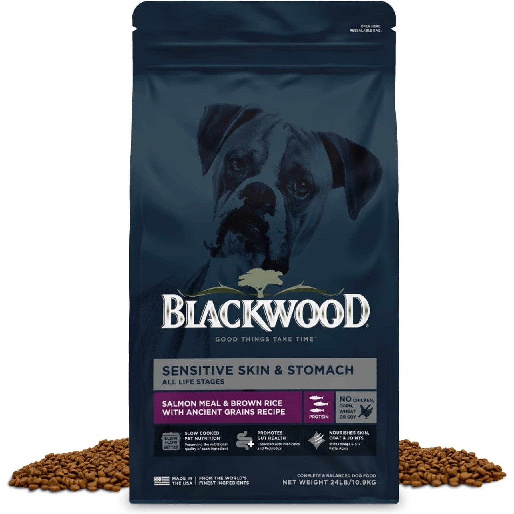 Blackwood Sensitive Skin & Stomach Adult Salmon Meal & Brown Rice with Ancient Grains Dry Dog Food