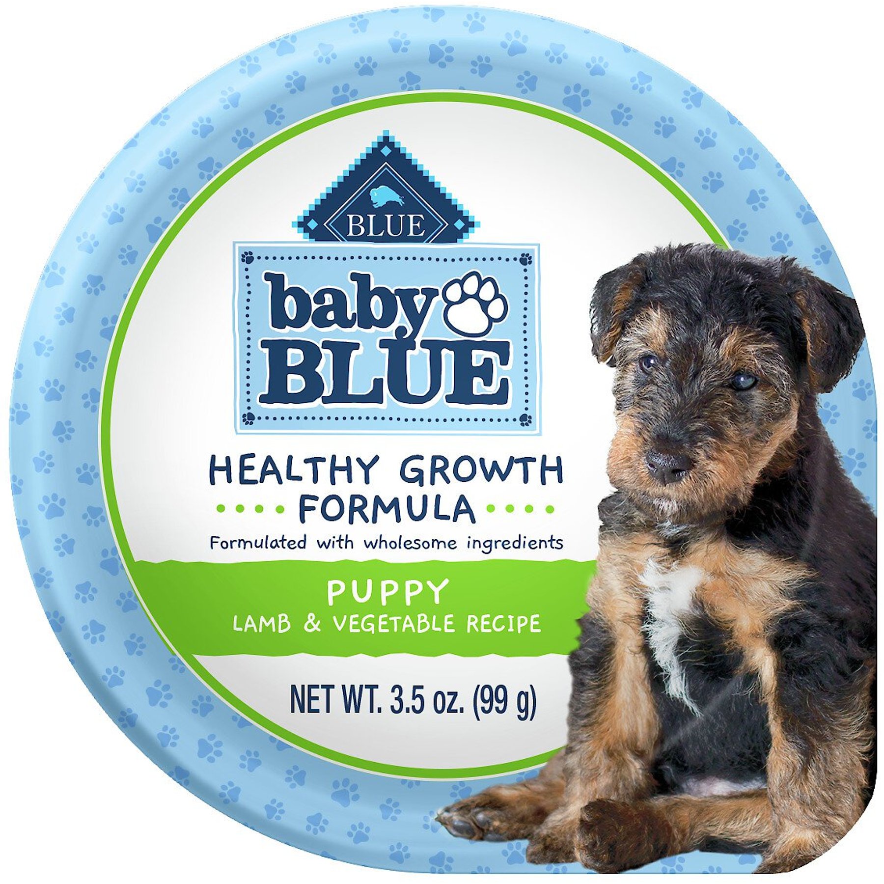 Blue Buffalo Baby Blue Healthy Growth Formula Natural Lamb & Vegetable Recipe Puppy Wet Food, 3.5-oz cups, case of 12