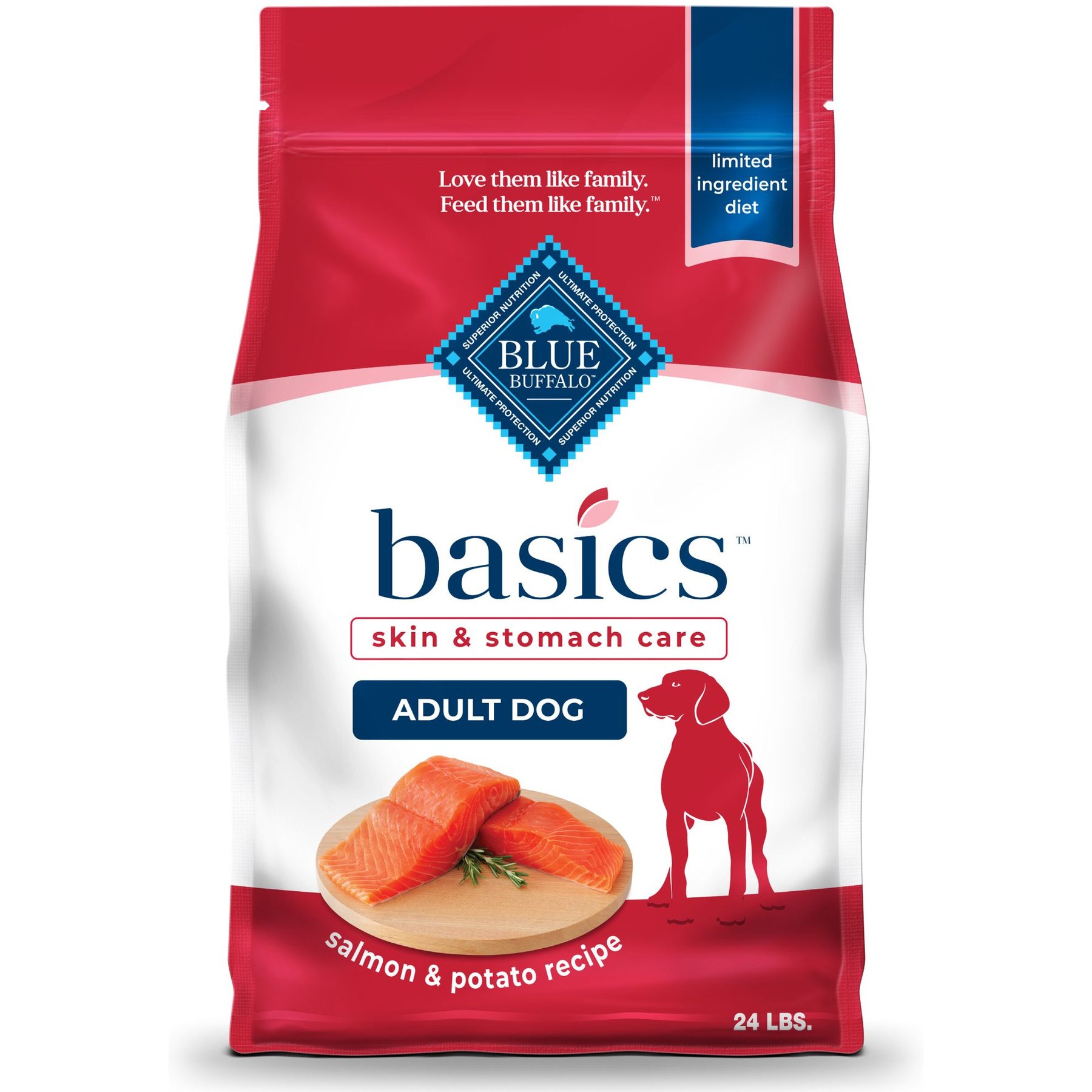 Blue Buffalo Basics Skin & Stomach Care Adult Salmon & Potato Recipe Dry Dog Food