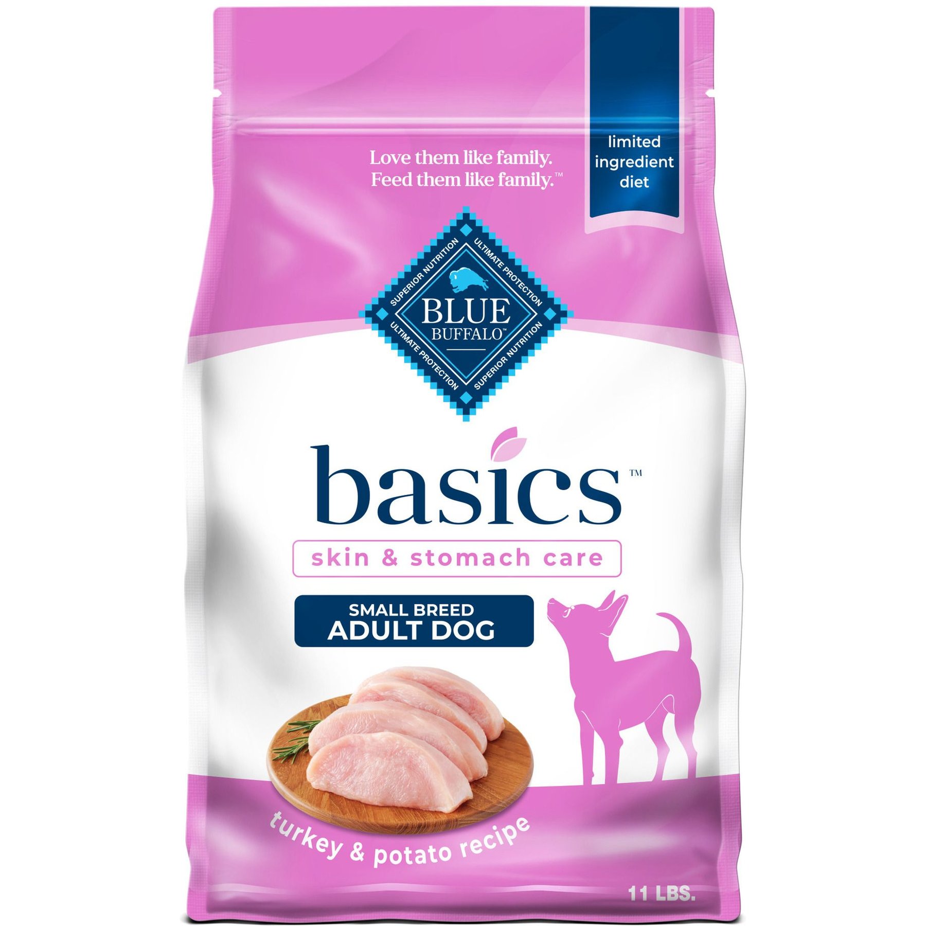 Blue Buffalo Basics Skin & Stomach Care Adult Small Breed Turkey & Potato Recipe Dry Dog Food