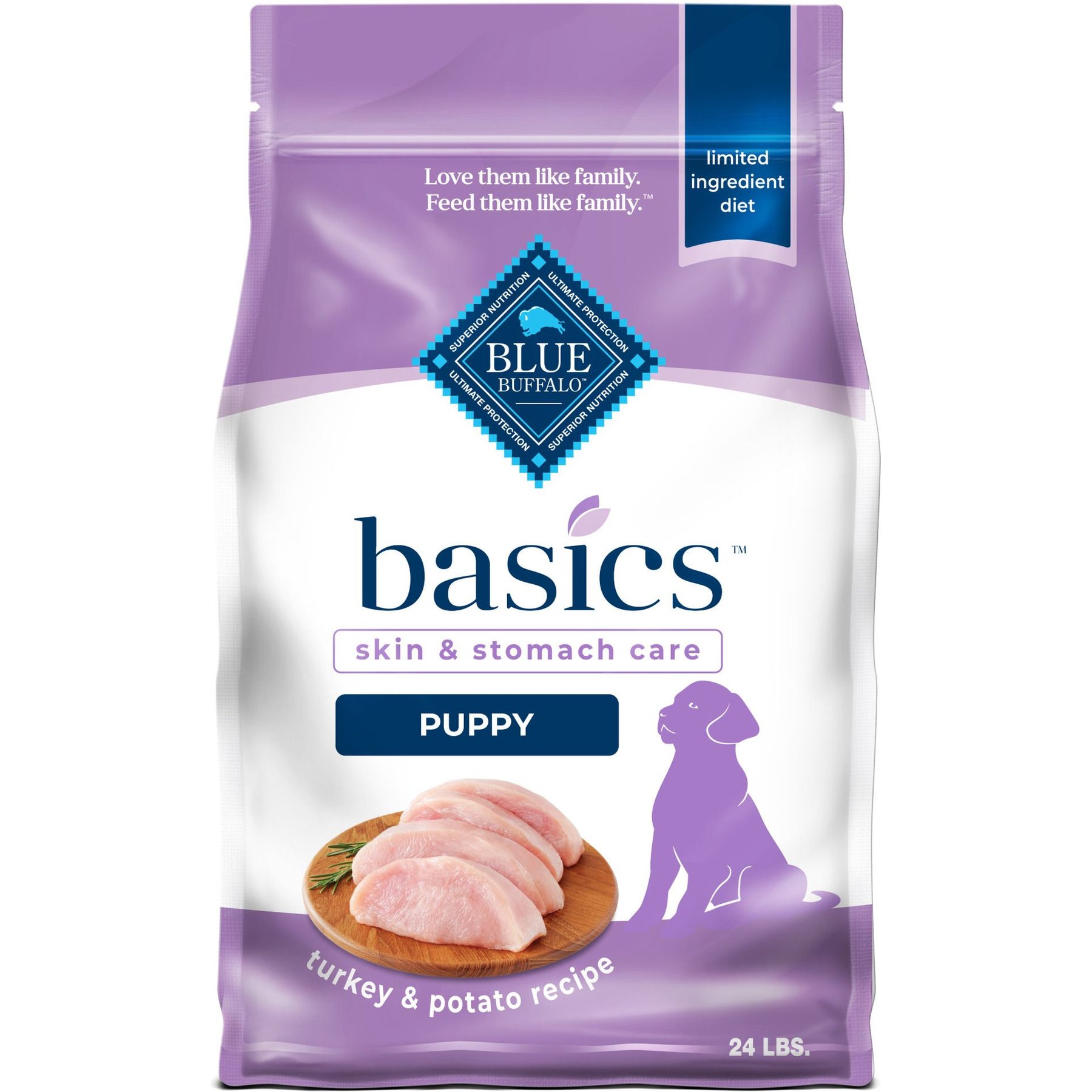 Blue Buffalo Basics Skin & Stomach Care Puppy Turkey & Potato Recipe Dry Dog Food
