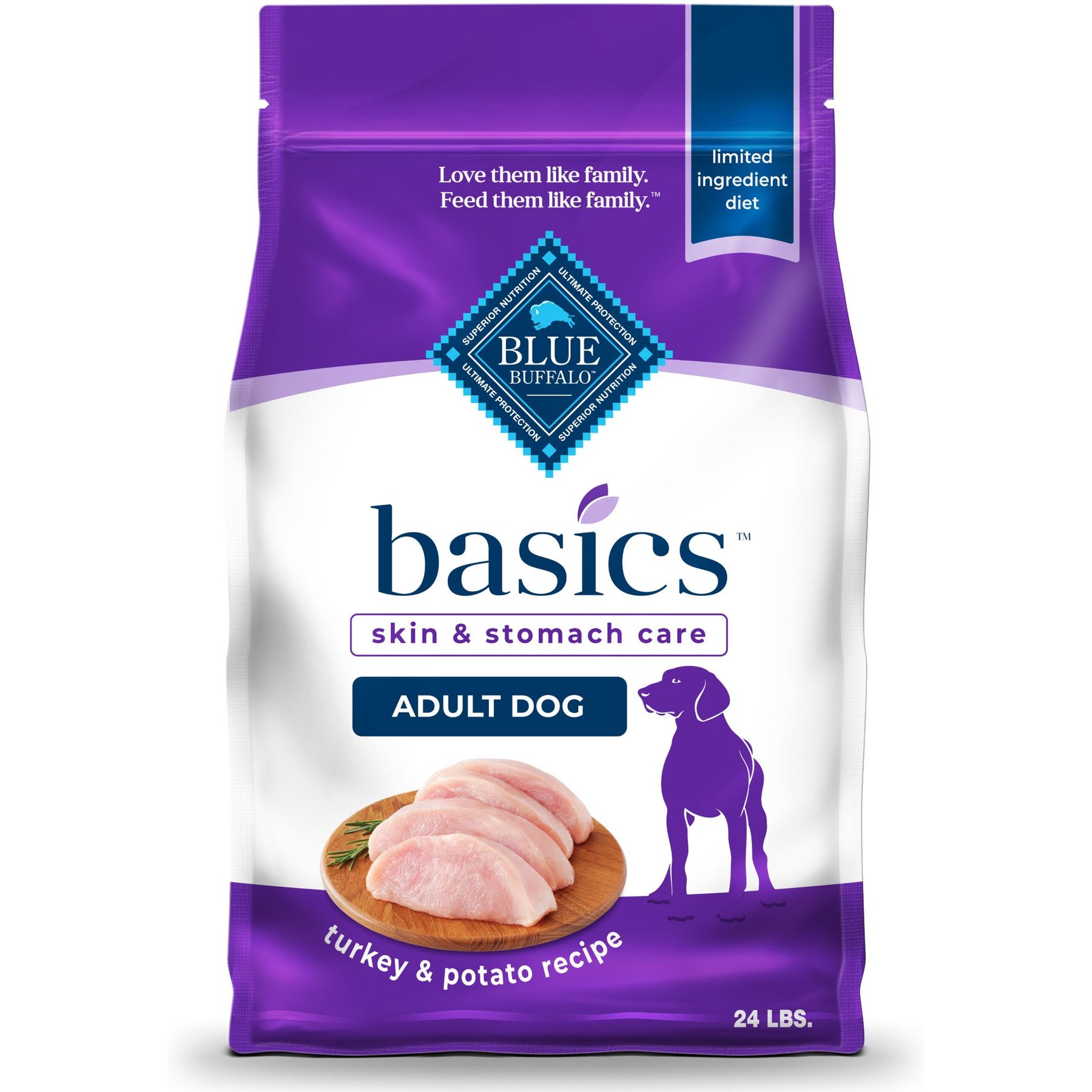 Blue Buffalo Basics Skin & Stomach Care Turkey & Potato Recipe Adult Dry Dog Food