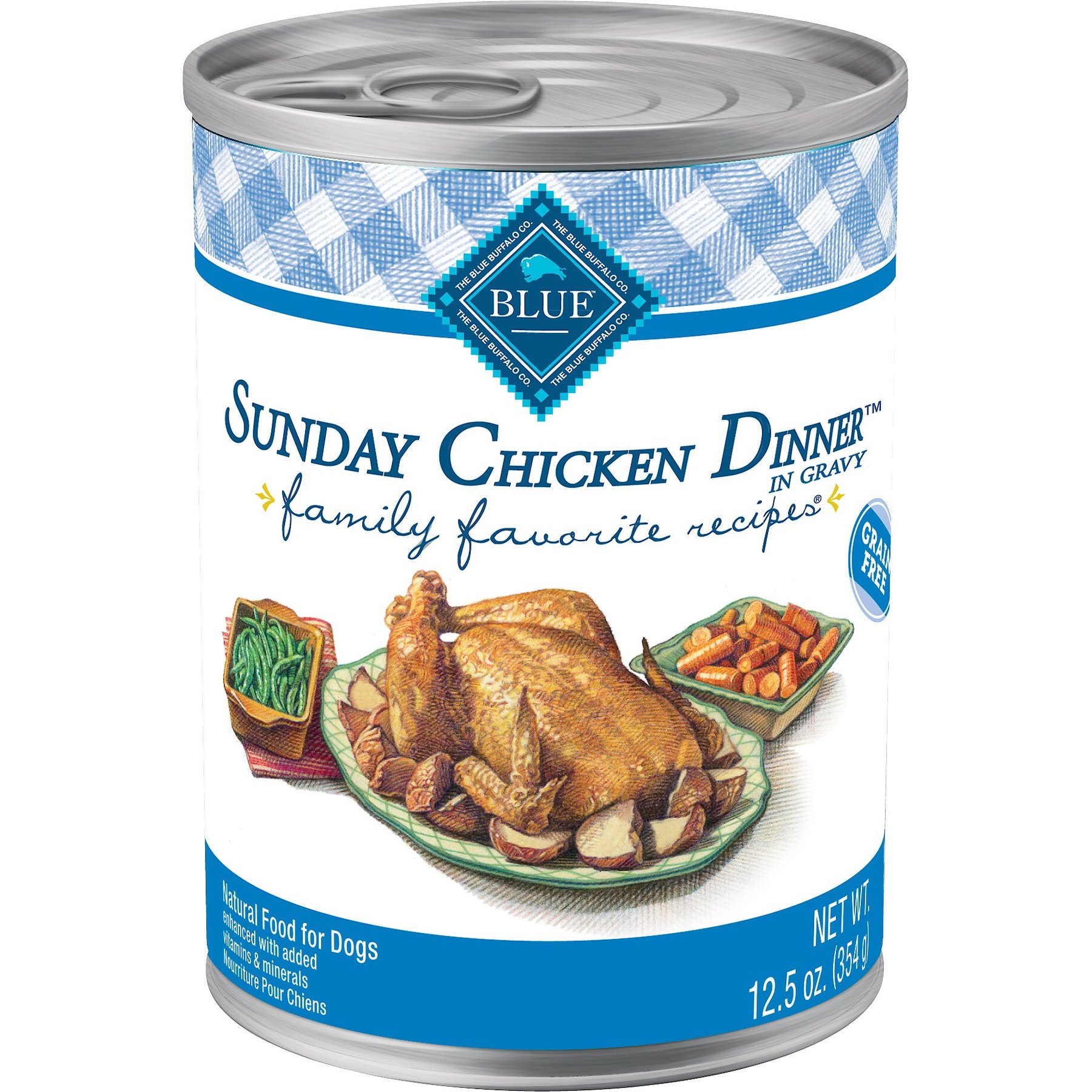 Blue Buffalo Family Favorite Grain-Free Recipes Sunday Chicken Dinner Canned Dog Food