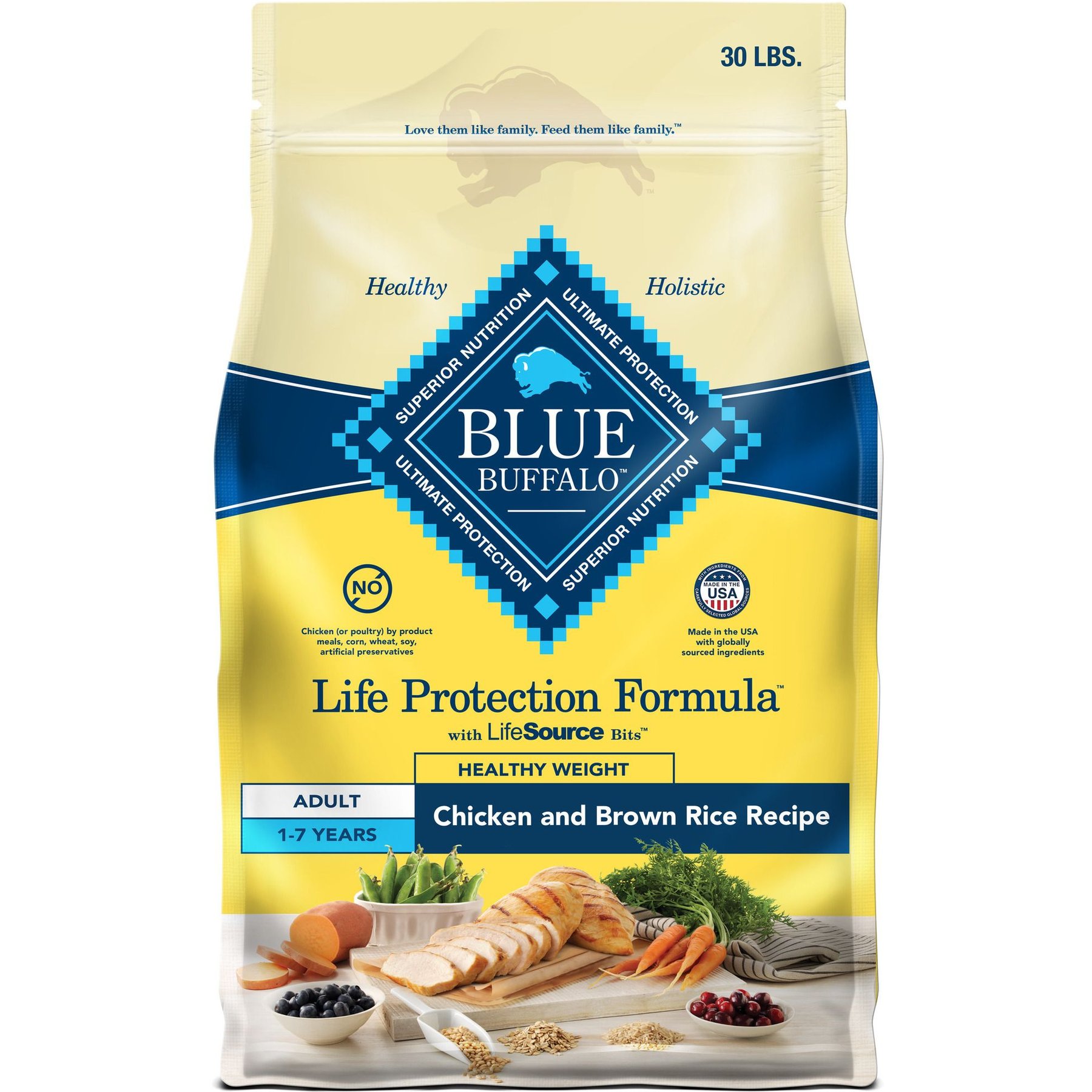 Blue Buffalo Life Protection Formula Healthy Weight Adult Chicken & Brown Rice Recipe Dry Dog Food
