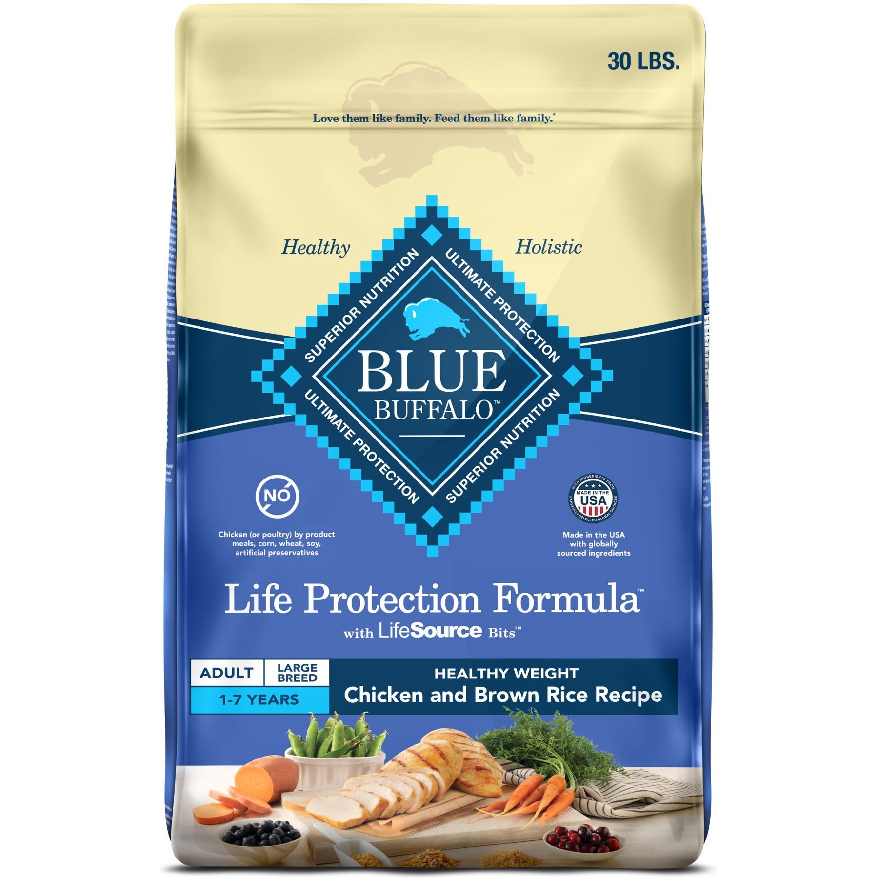 Blue Buffalo Life Protection Formula Healthy Weight Large Breed Adult Weight-Control Chicken & Brown Rice Recipe Dry Dog Food