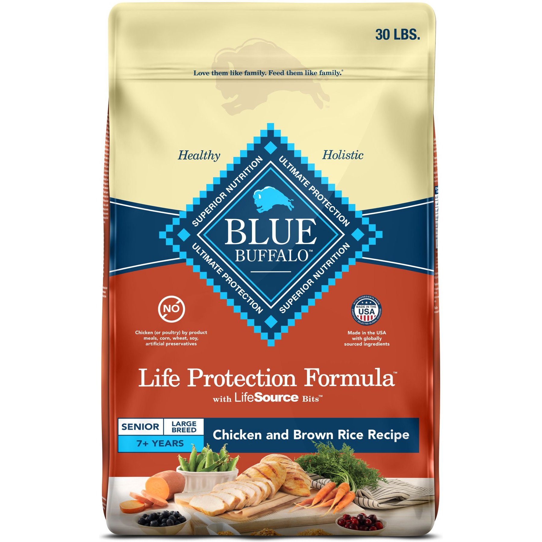 Blue Buffalo Life Protection Formula Large Breed Senior Chicken & Brown Rice Recipe Dry Dog Food