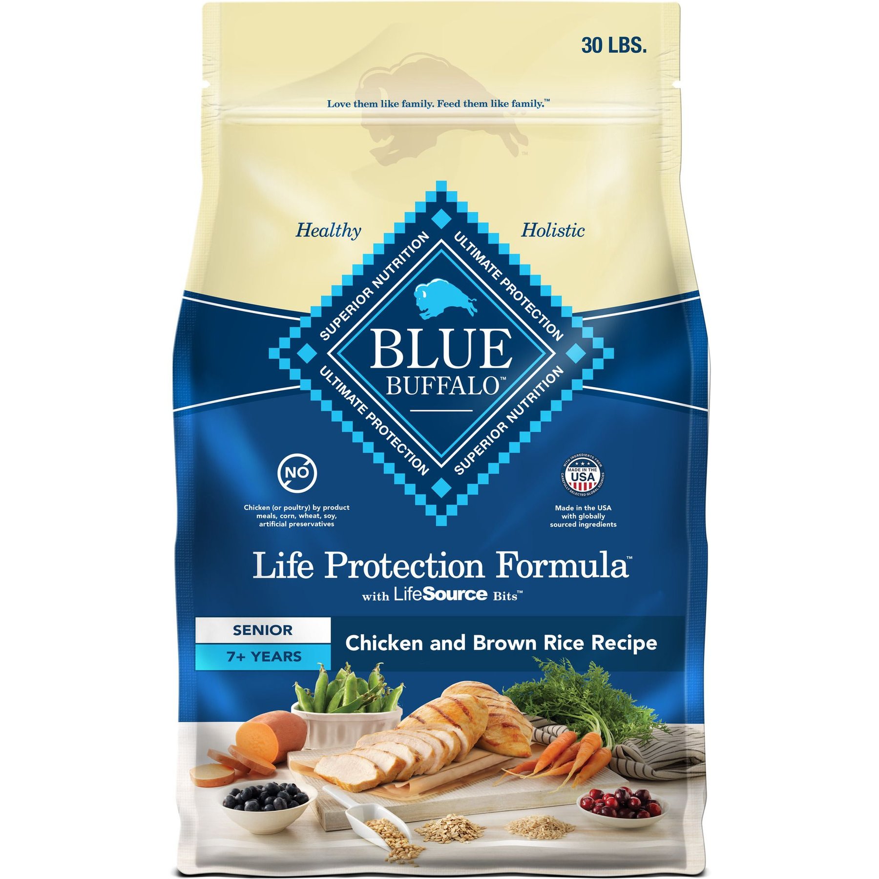 Blue Buffalo Life Protection Formula Senior Chicken & Brown Rice Recipe Dry Dog Food