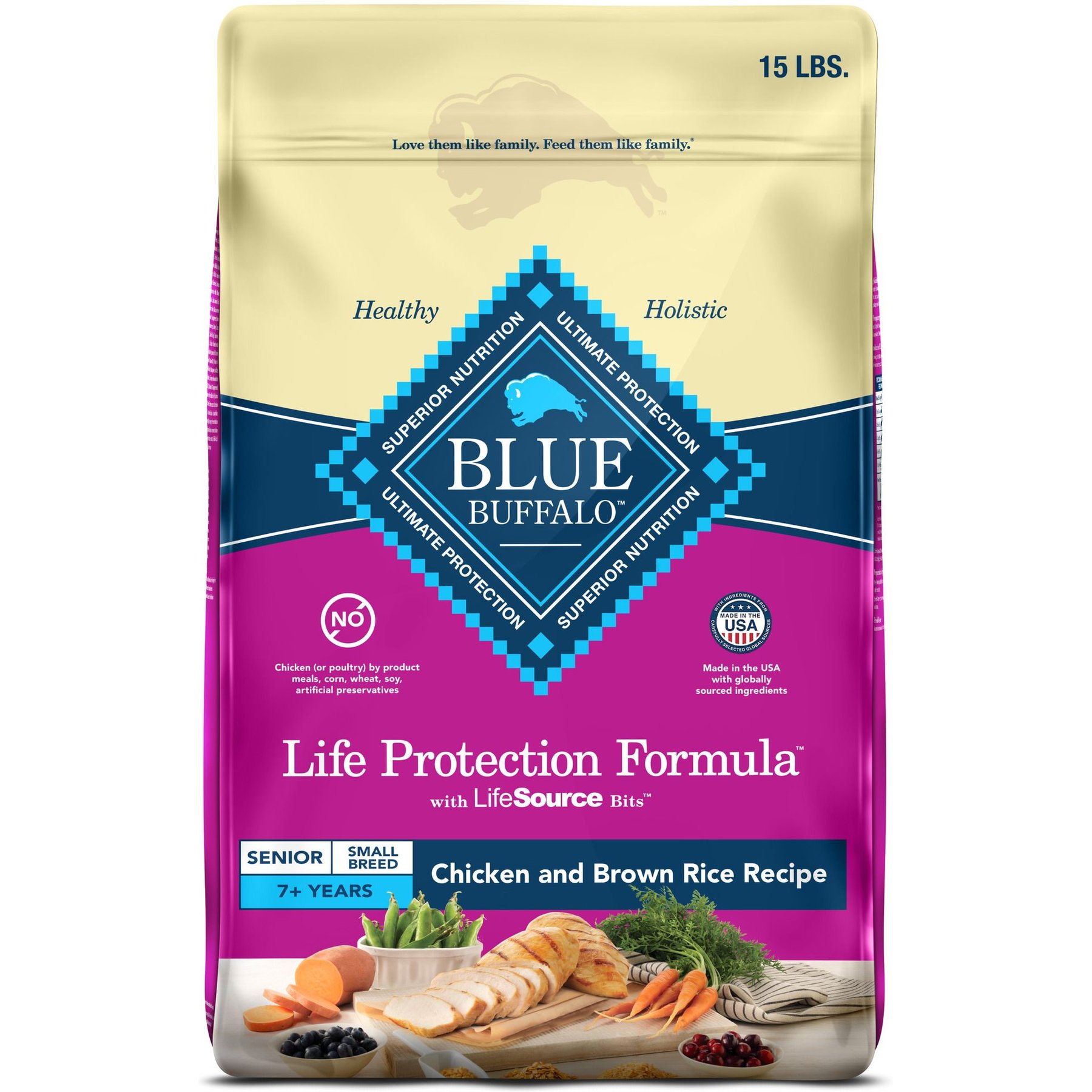 Blue Buffalo Life Protection Formula Small Breed Senior Chicken & Brown Rice Recipe Dry Dog Food