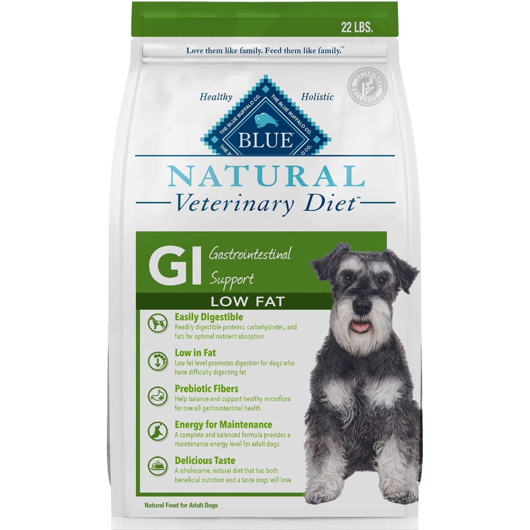 Blue Buffalo Natural Veterinary Diet GI Gastrointestinal Support Low Fat Dry Dog Food