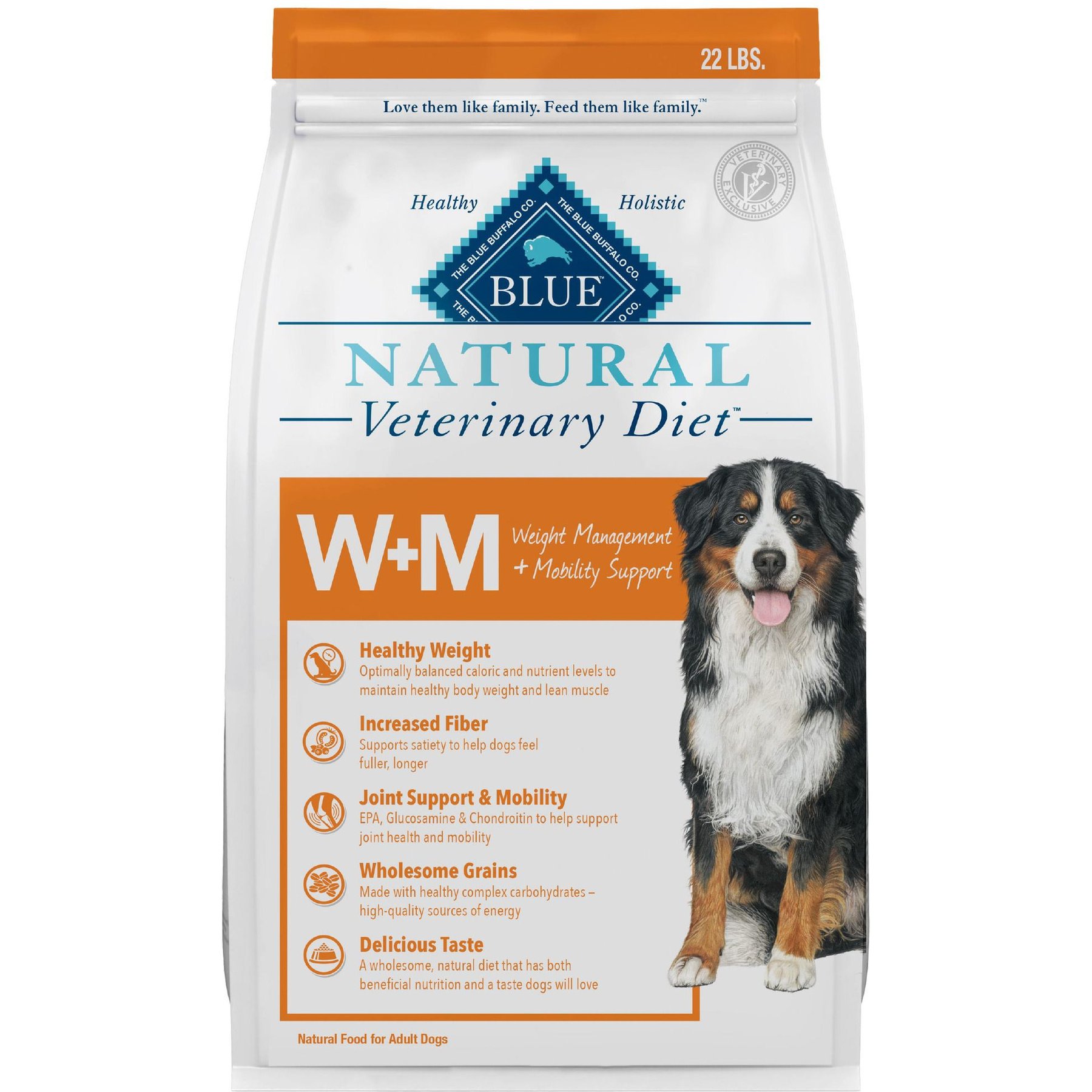 Blue Buffalo Natural Veterinary Diet W+M Weight Management + Mobility Support Dry Dog Food