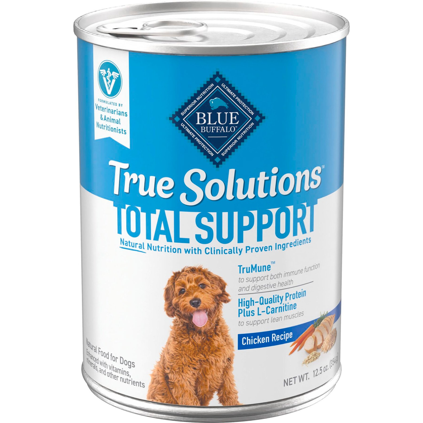 Blue Buffalo Blue Buffalo True Solutions Adult Chicken Wet Dog Food, 12.5-oz can, 12 count dog food package