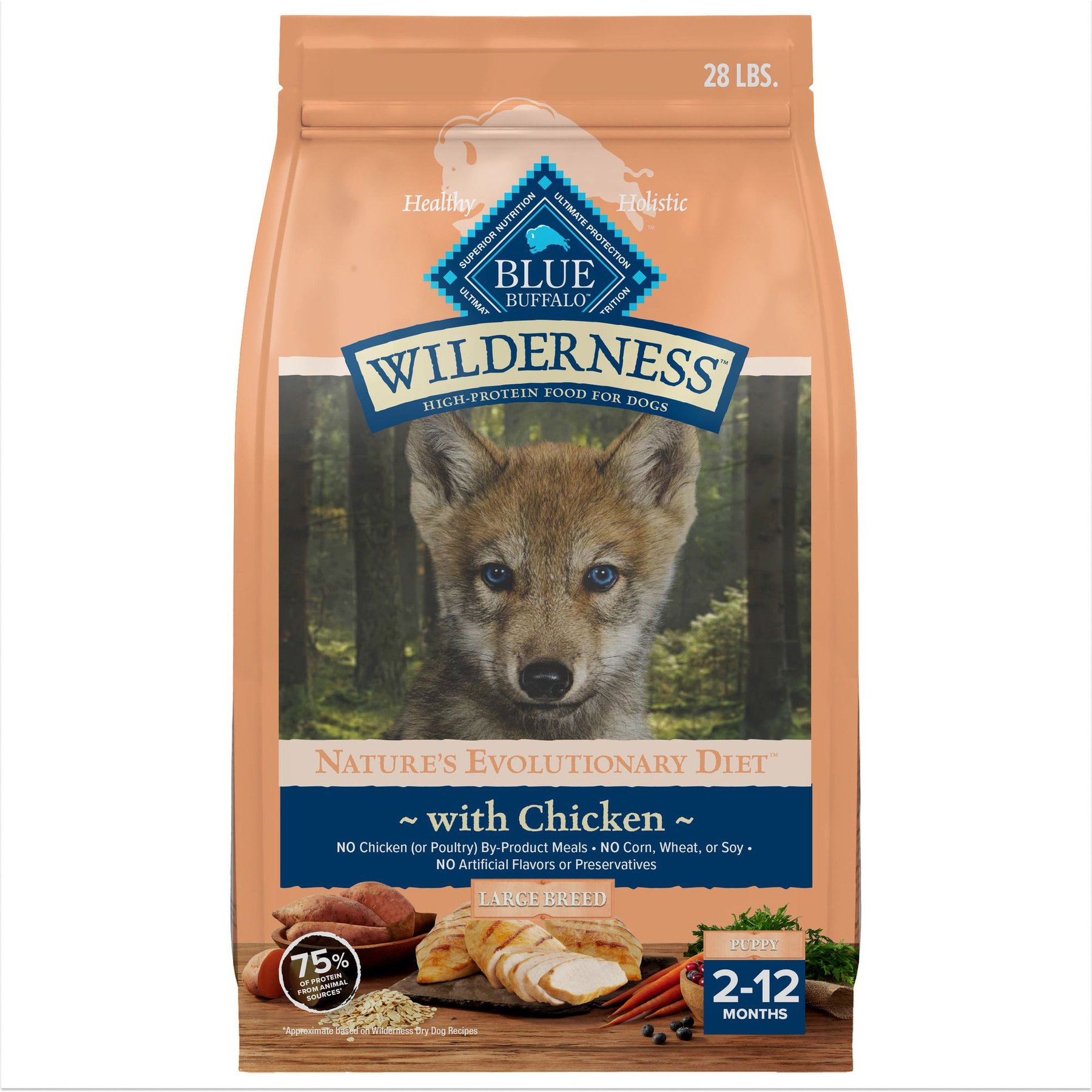 Blue Buffalo Wilderness Large Breed Puppy High Protein Natural Chicken & Wholesome Grains Dry Dog Food
