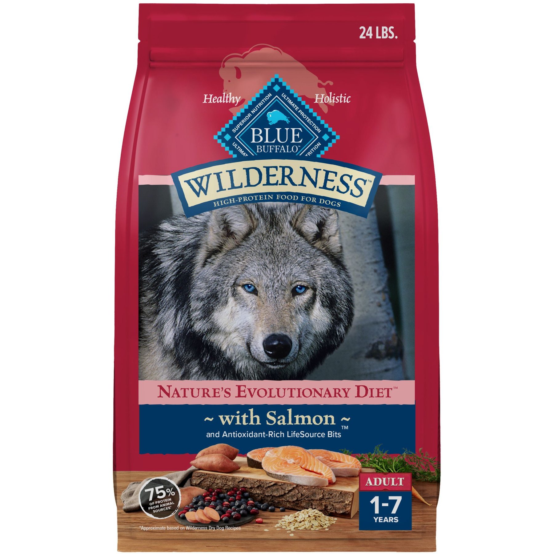 Blue Buffalo Wilderness Salmon Recipe High-Protein Adult Dry Dog Food