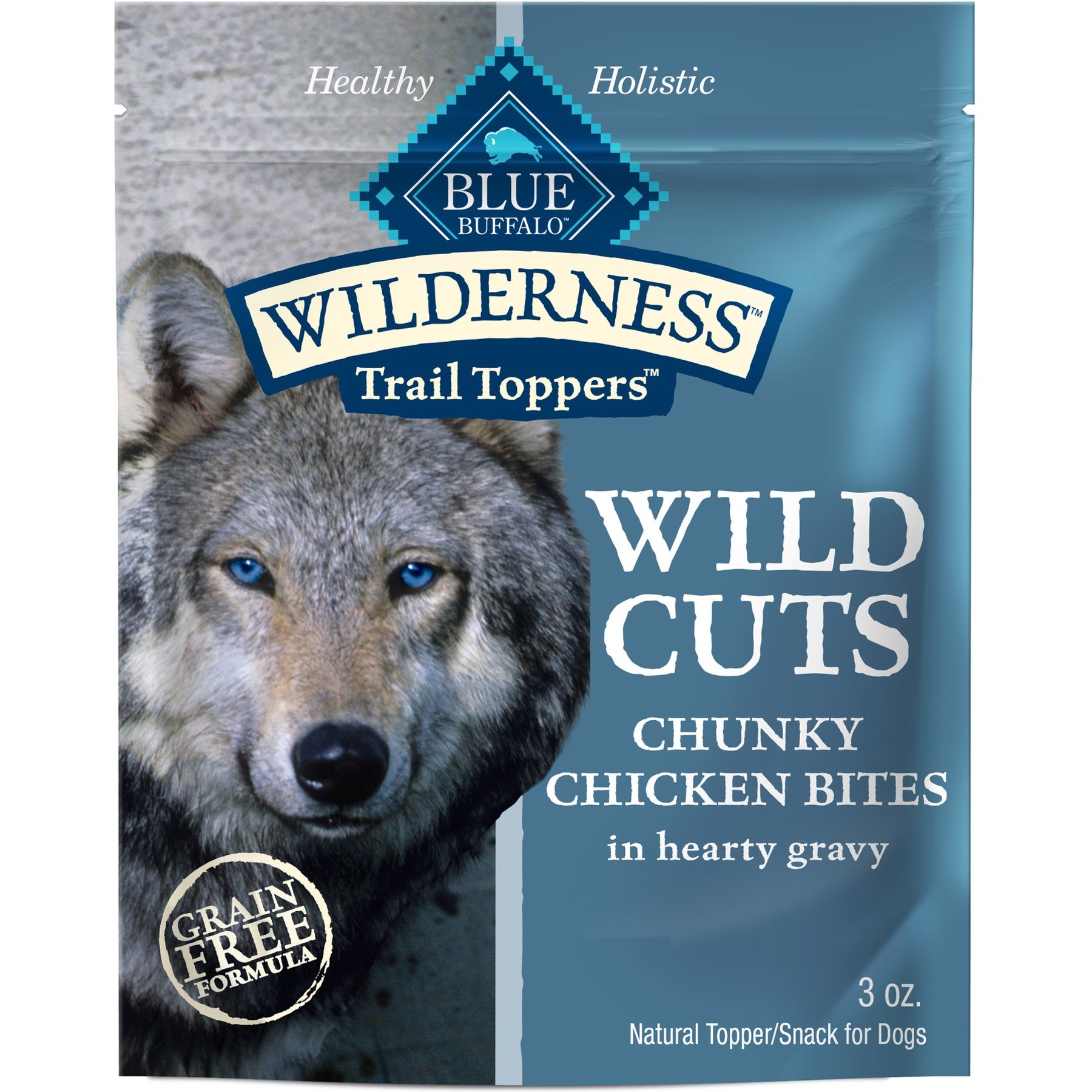 Blue Buffalo Wilderness Trail Toppers Wild Cuts Chunky Chicken Bites in Hearty Gravy Grain-Free Dog Food Topper