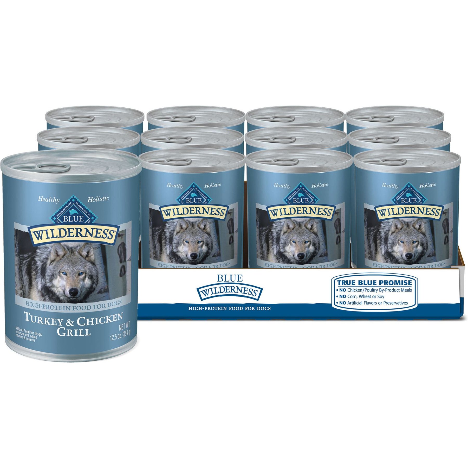 Blue Buffalo Blue Buffalo Wilderness Turkey & Chicken Grill Grain-Free Canned Dog Food dog food package
