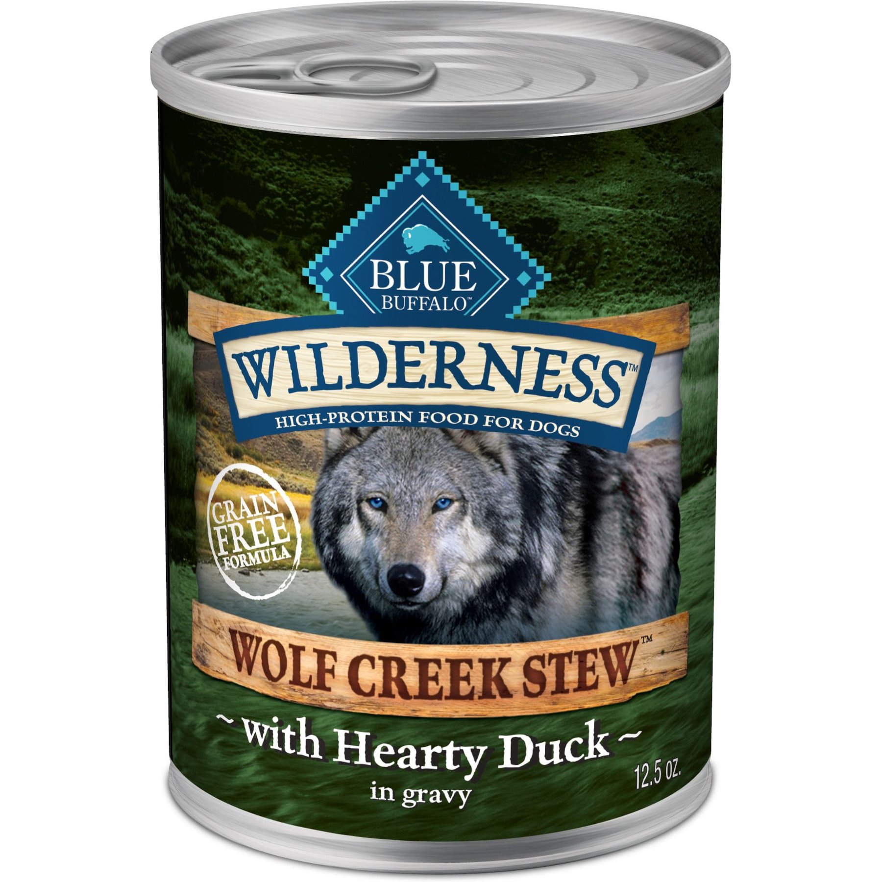 Blue Buffalo Wilderness Wolf Creek Stew Hearty Duck Stew Grain-Free Adult Canned Dog Food