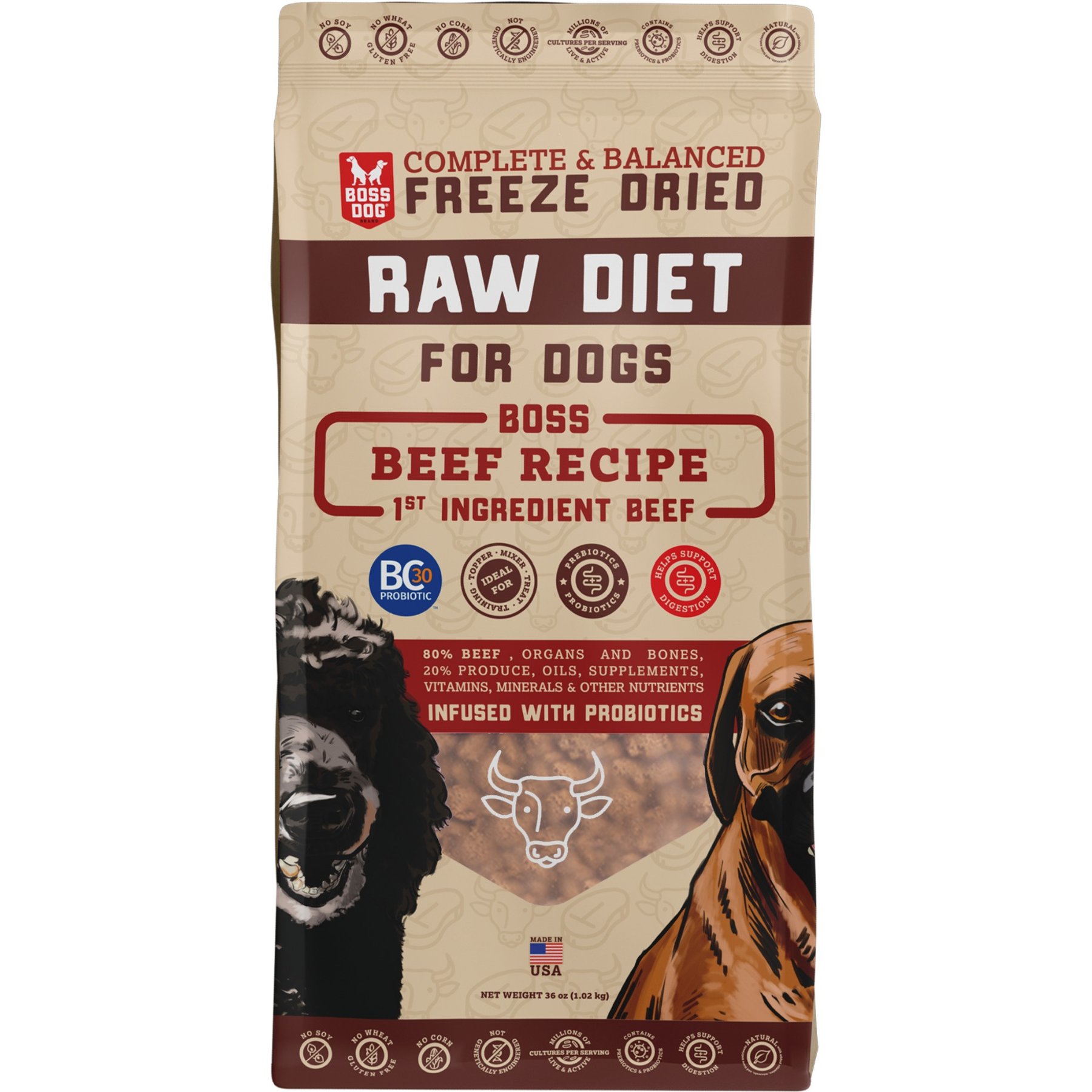 Boss Dog Beef Recipe Freeze-Dried Dog Food