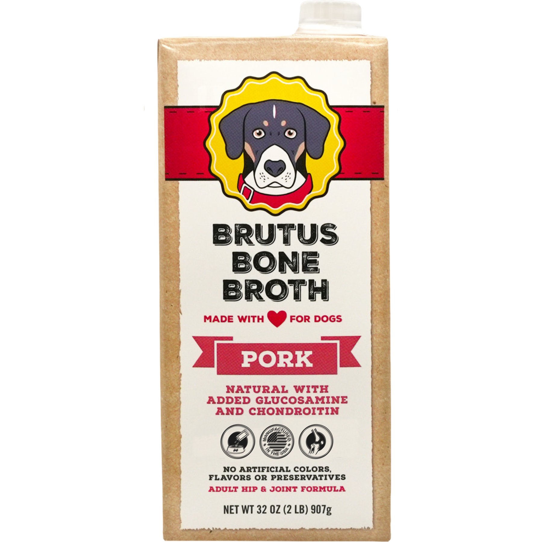 Brutus Broth Pork Bone Broth Hip & Joint with Glucosamine Dog Food Topper
