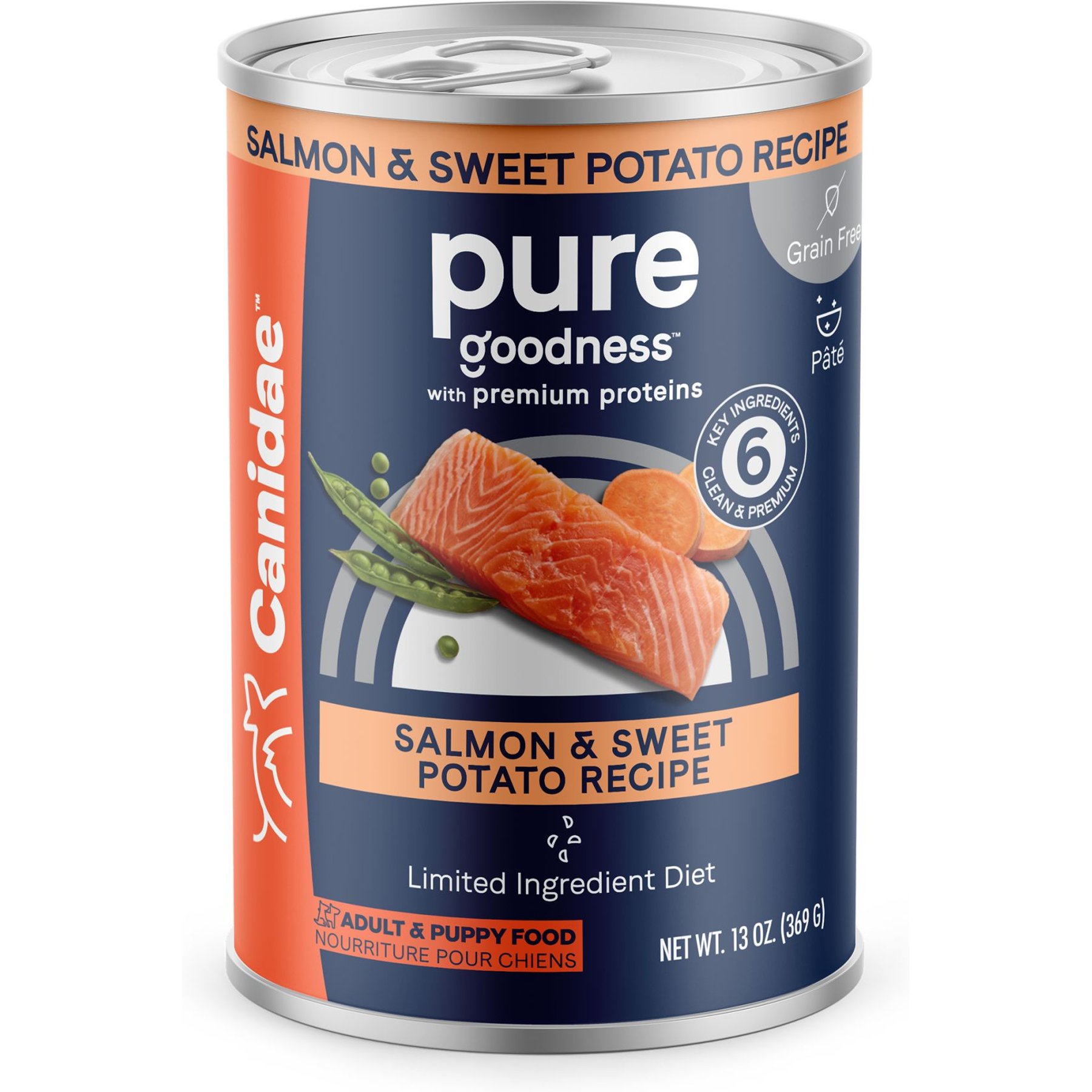 CANIDAE PURE All Stages Grain-Free Limited Ingredient Salmon & Sweet Potato Recipe Canned Dog Food