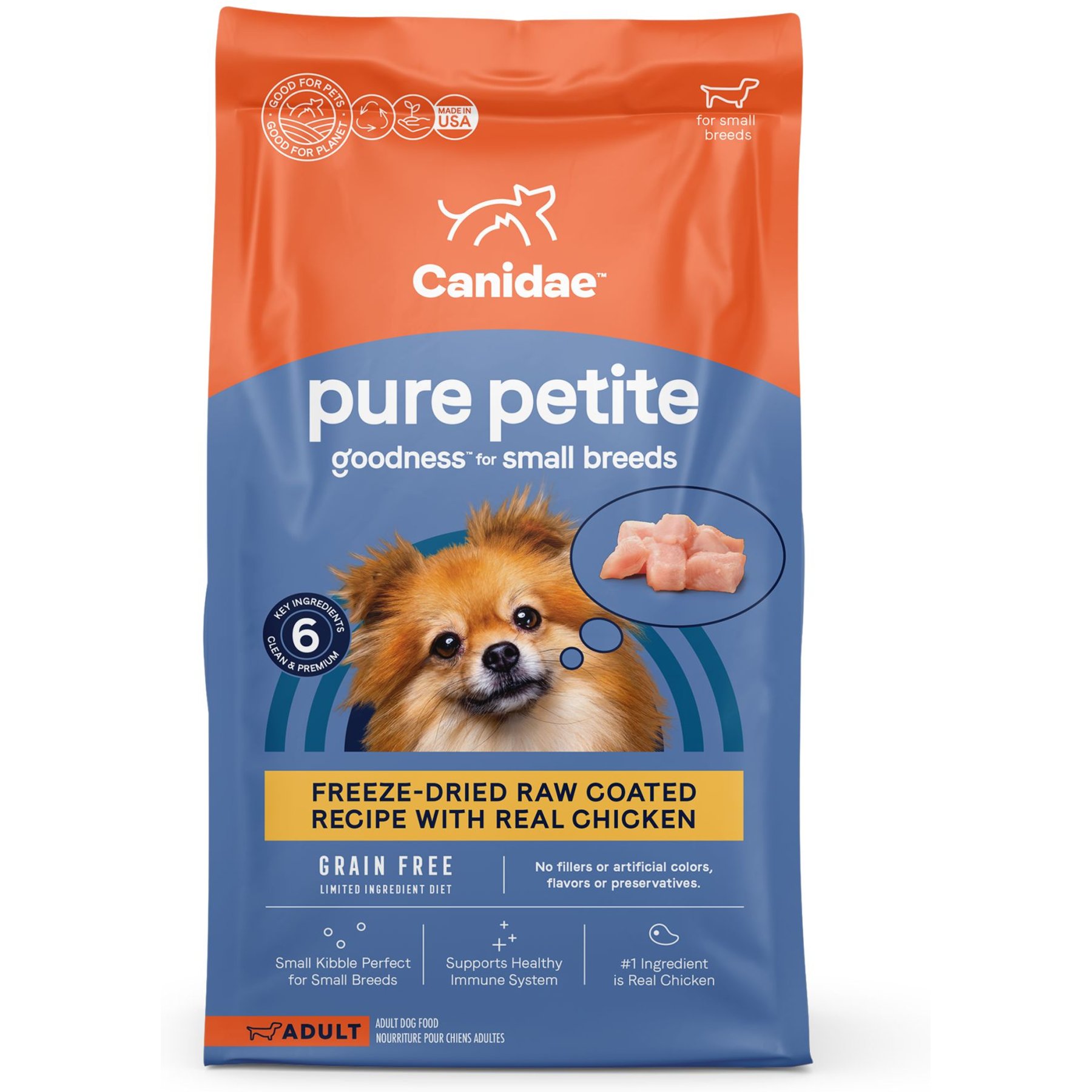 CANIDAE Pure Farm To Bowl Small Breed Free-Range Chicken, Lentil & Garbanzo Bean Recipe Dry Dog Food