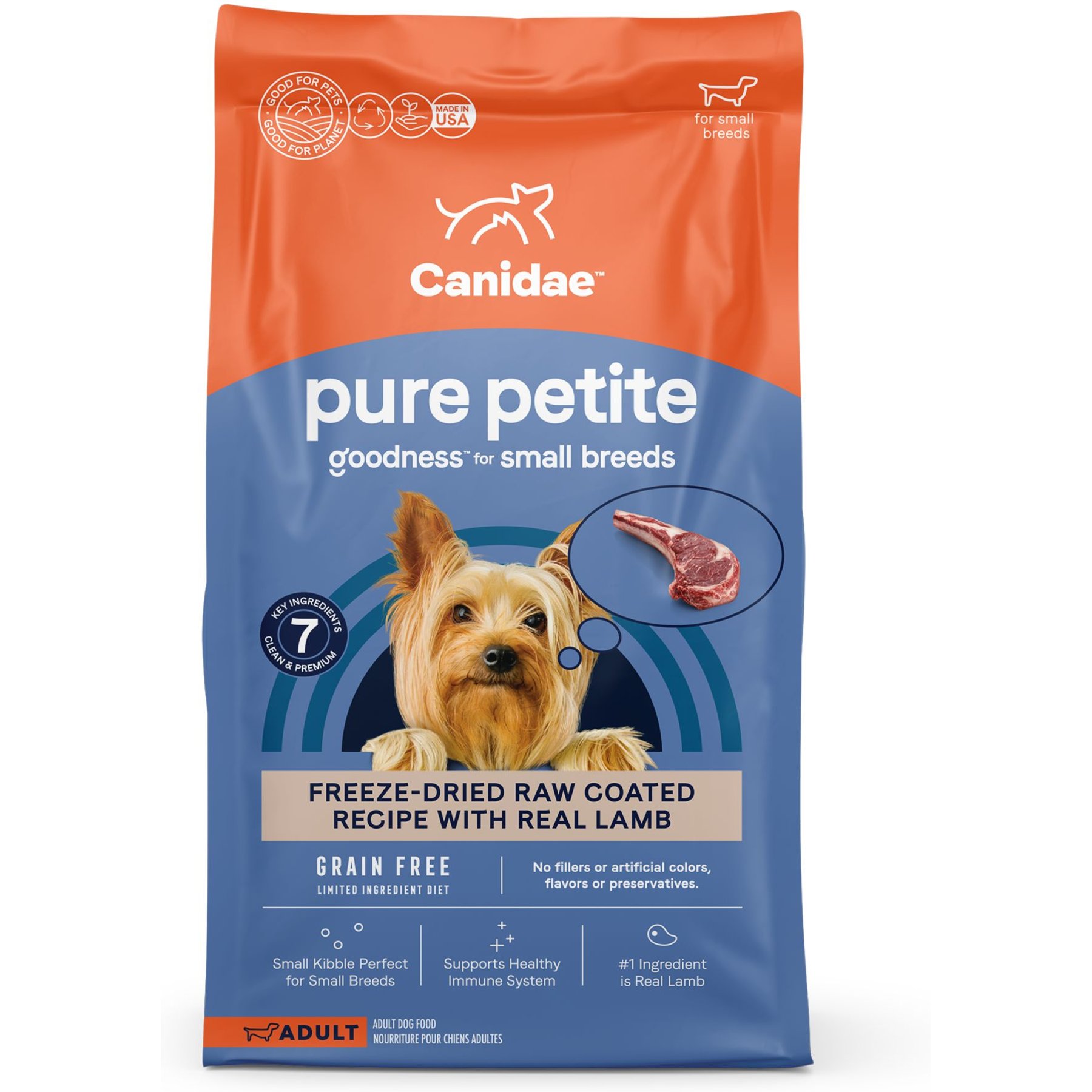 CANIDAE Pure Farm To Bowl Small Breed Pasture-Raised Lamb & Lentil Recipe Dry Dog Food