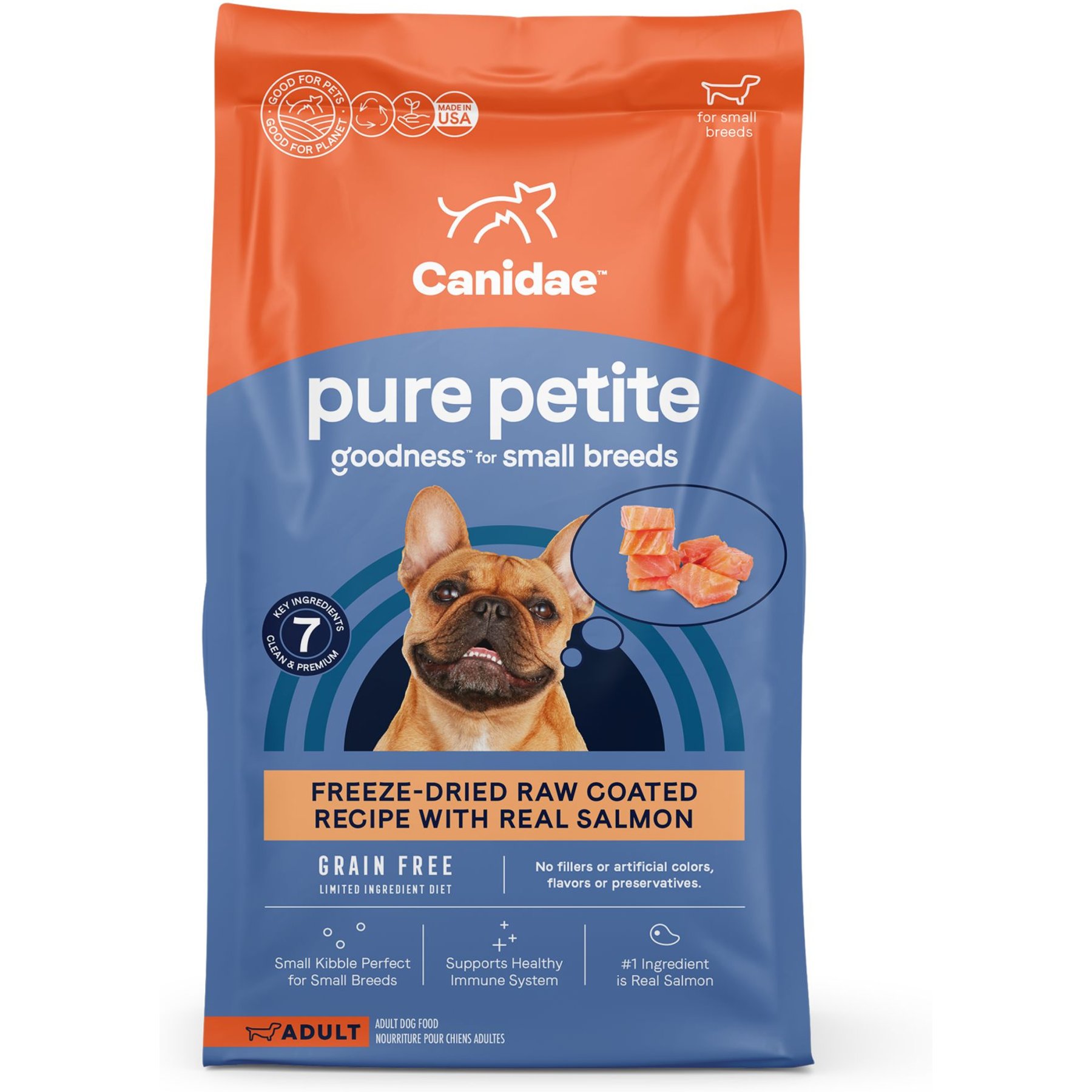 CANIDAE Pure Farm To Bowl Small Breed Wild-Caught Salmon & Lentil Recipe Dry Dog Food