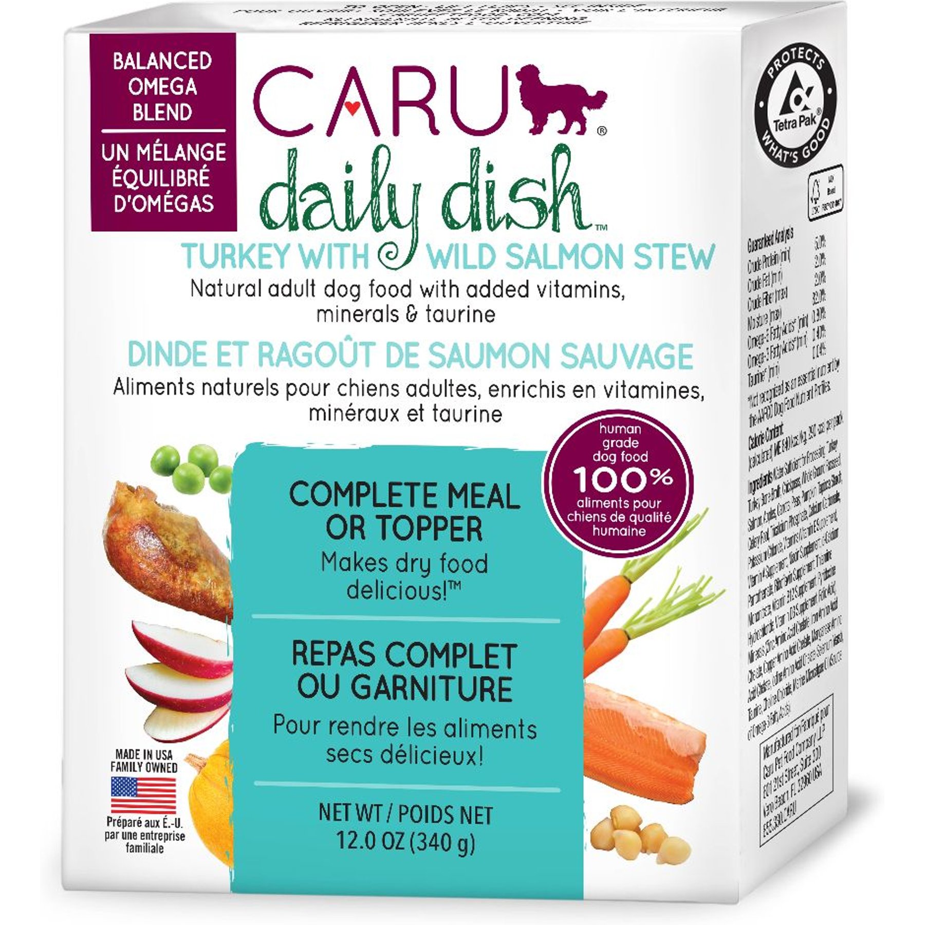Caru Daily Dish Turkey with Wild Salmon Stew Grain-Free Wet Dog Food