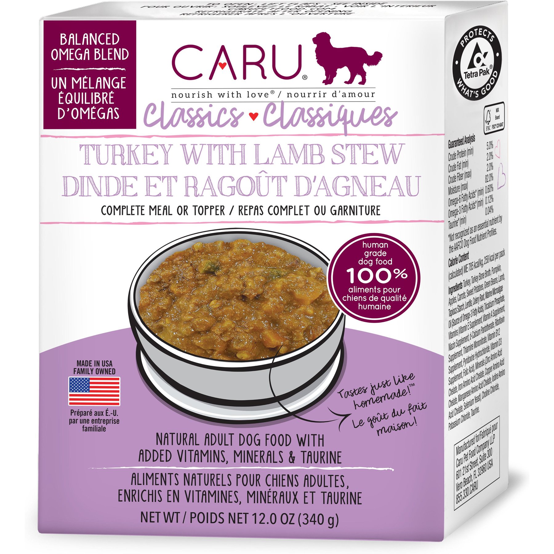 Caru Real Turkey with Lamb Stew Grain-Free Wet Dog Food